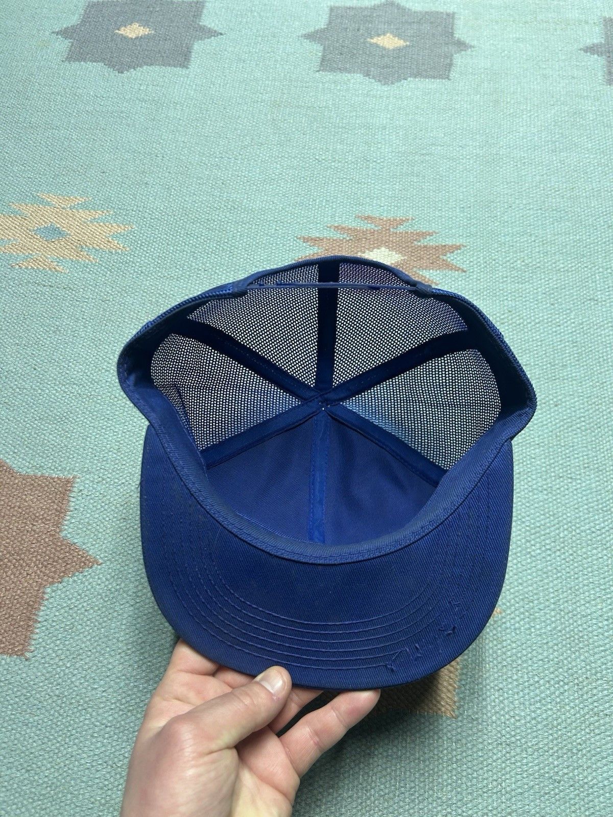 Vintage Vtg k products bran trucker hat Wickes Agriculture patch USA Size ONE SIZE - 6 Thumbnail
