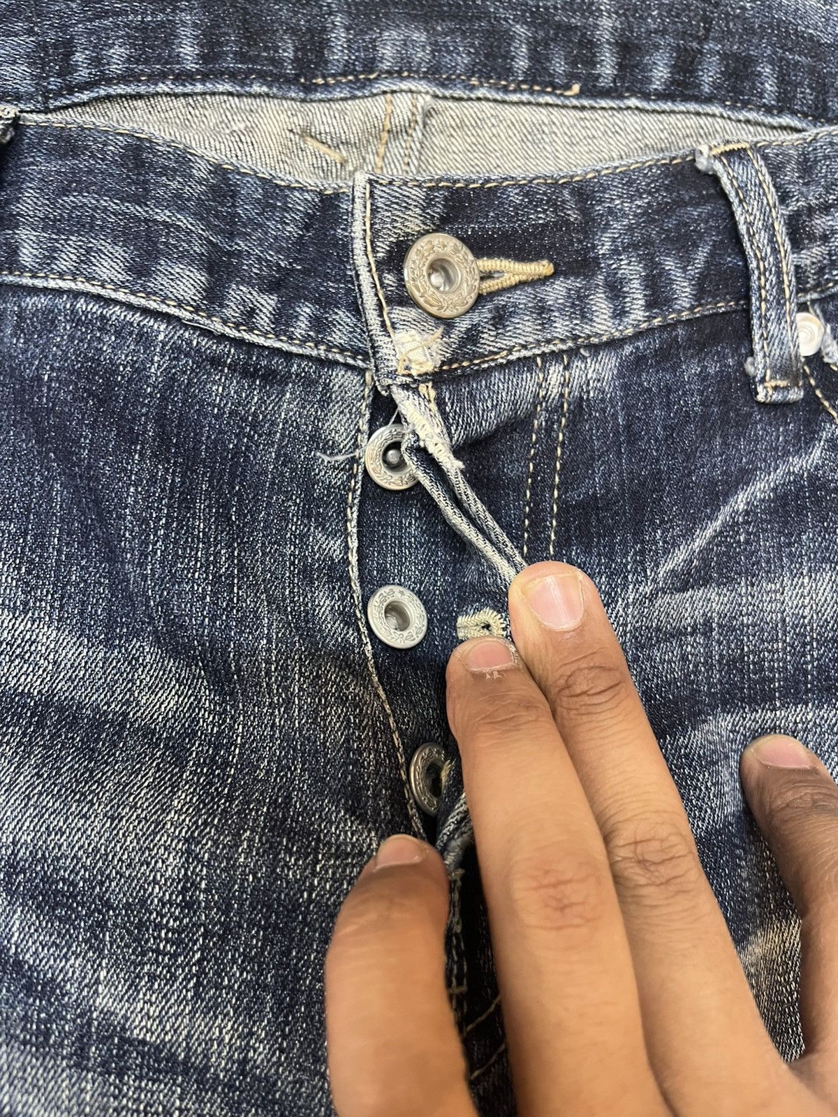 Le Grande Bleu (L.G.B.) × POST ARCHIVE FACTION (PAF) × Tornado Mart Vintage Tornado Mart Faded Distressed Denim Size US 32 / EU 48 - 9 Thumbnail