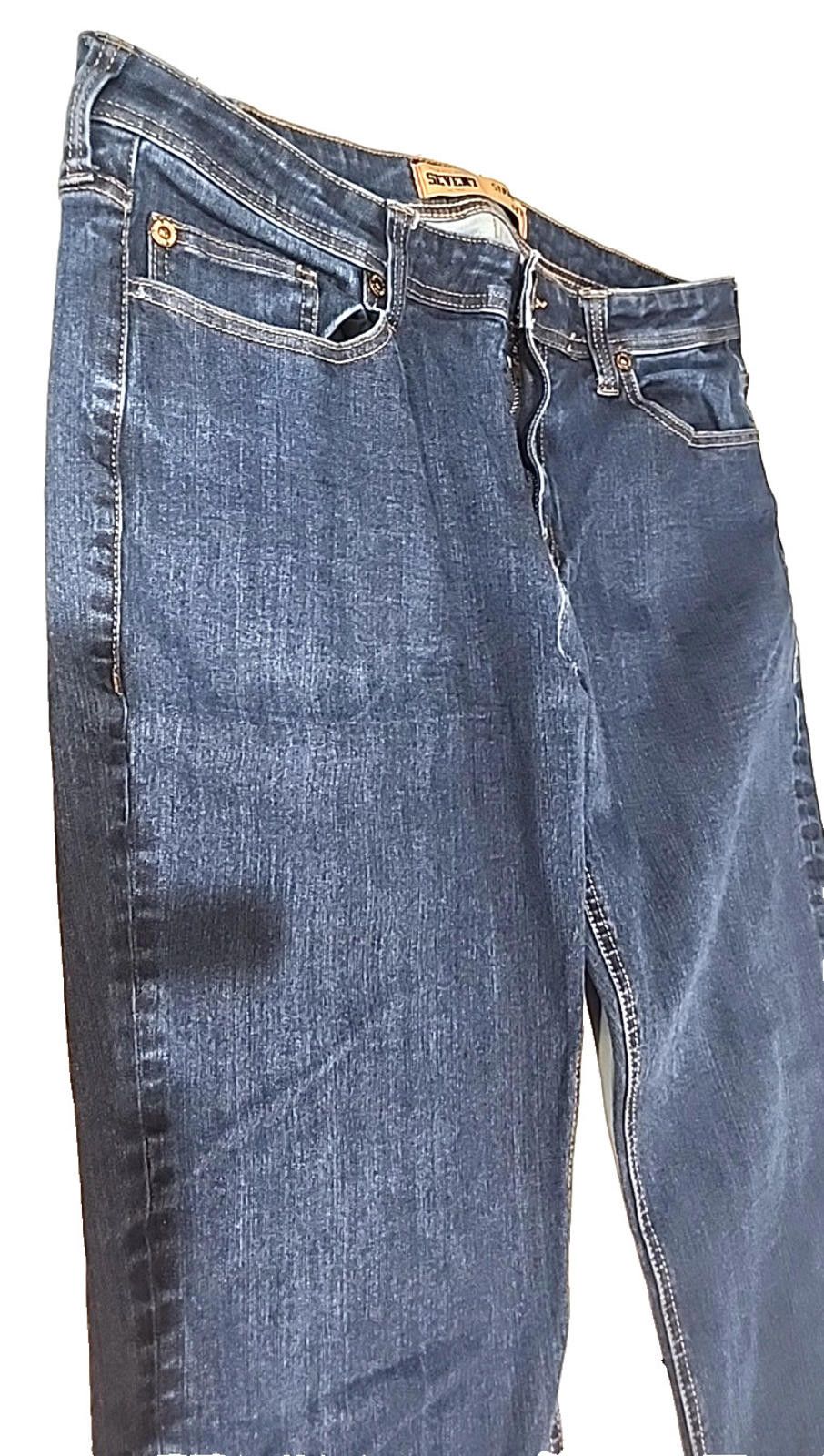 Seven 7 Seven7 Men’s Blue Jeans Straight Denim Actual 34Wx29L S7A1 Size US 34 / EU 50 - 2 Thumbnail