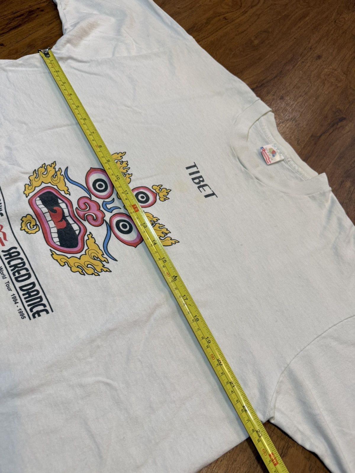 Fruit Of The Loom Vintage 90’s Tibet Sacred Music Dance Mahakala Shirt Tatt Size US XL / EU 56 / 4 - 5 Thumbnail