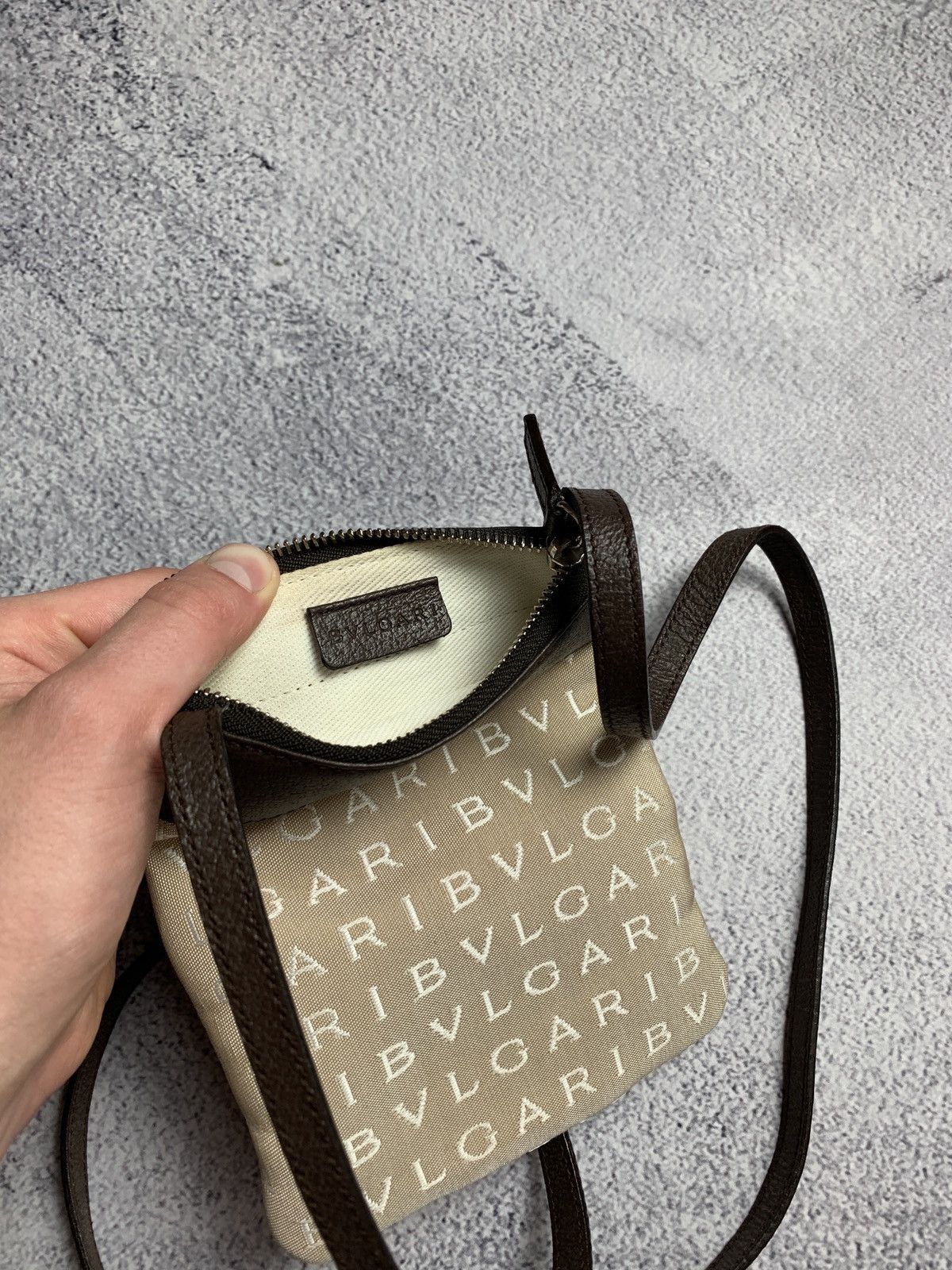Bvlgari bvlgari logomania mini bag beige canvas leather Size ONE SIZE - 12 Thumbnail