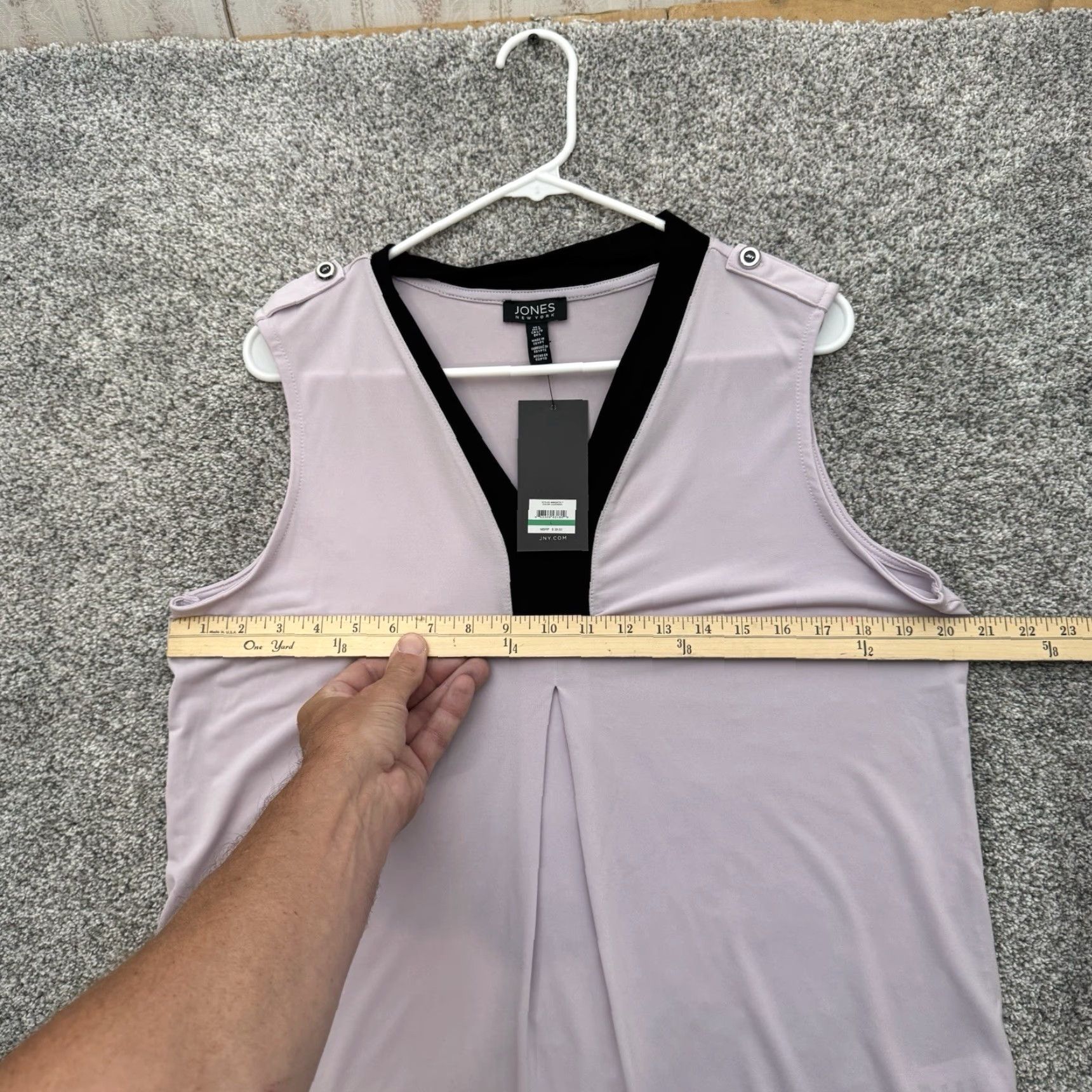 Jones New York Jones New York Top Blouse V-Neck Sleeveless Purple L Large Women Business Casual Timeless Classic Feminine Polo Pullover Workwear Party/Cocktail Size L / US 10 / IT 46 - 6 Thumbnail