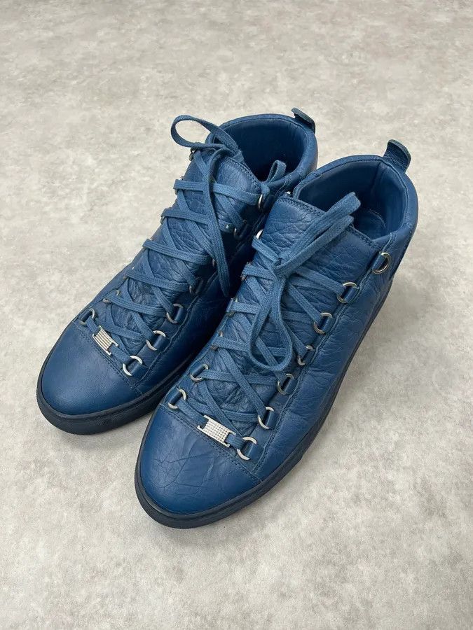 Balenciaga Balenciaga Arena Blue High Leather Sneakers Size US 9.5 / EU 42-43 - 3 Thumbnail