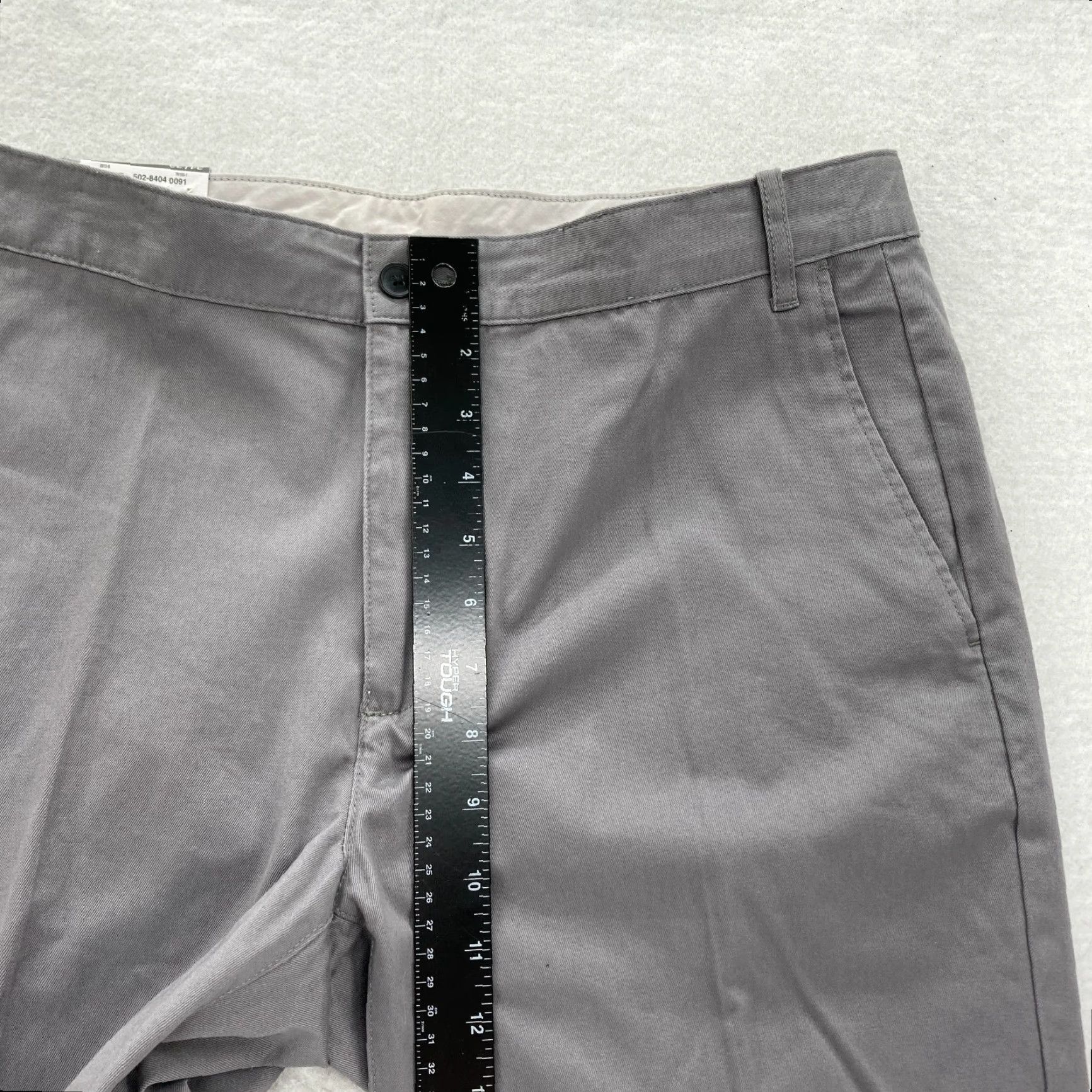 Liz Claiborne Claiborne Chino Pants Mens 34x32 Straight Leg Gray Flat Front Mid Rise Casual Size US 34 / EU 50 - 7 Thumbnail