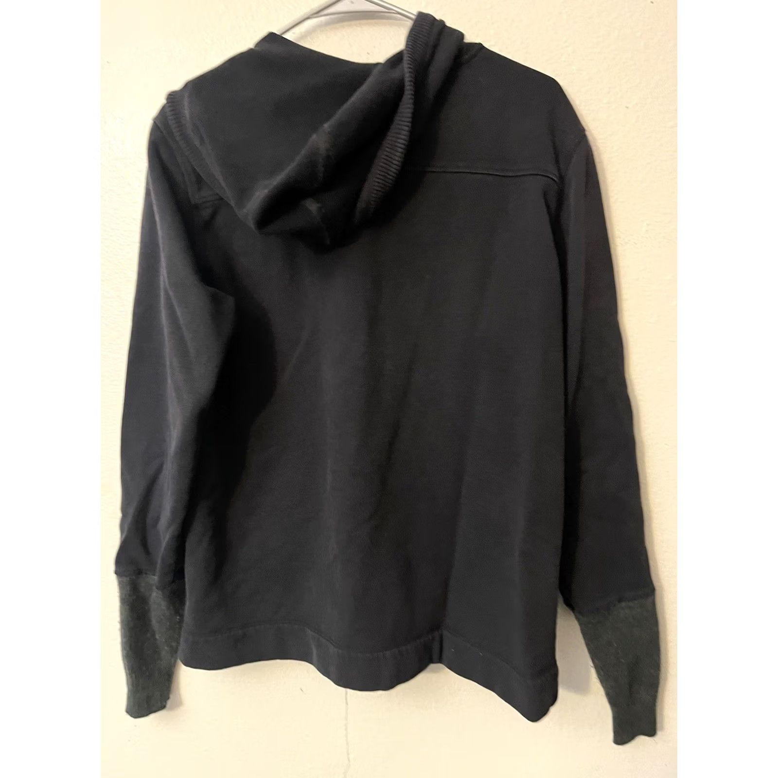 Ralph Lauren RALPH LAUREN Hoodie Women's Large Petite Black Hooded Stretch Logo Full Zip Size L / US 10 / IT 46 - 2 Thumbnail