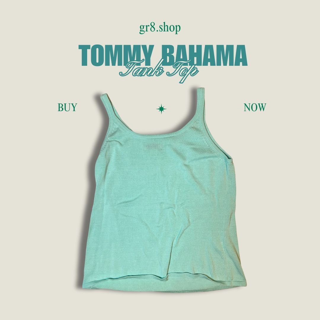 Tommy Bahama Tommy Bahama Womens Light Teal Tank Top M 100% Cotton Casual Size M / US 6-8 / IT 42-44 - 1 Thumbnail