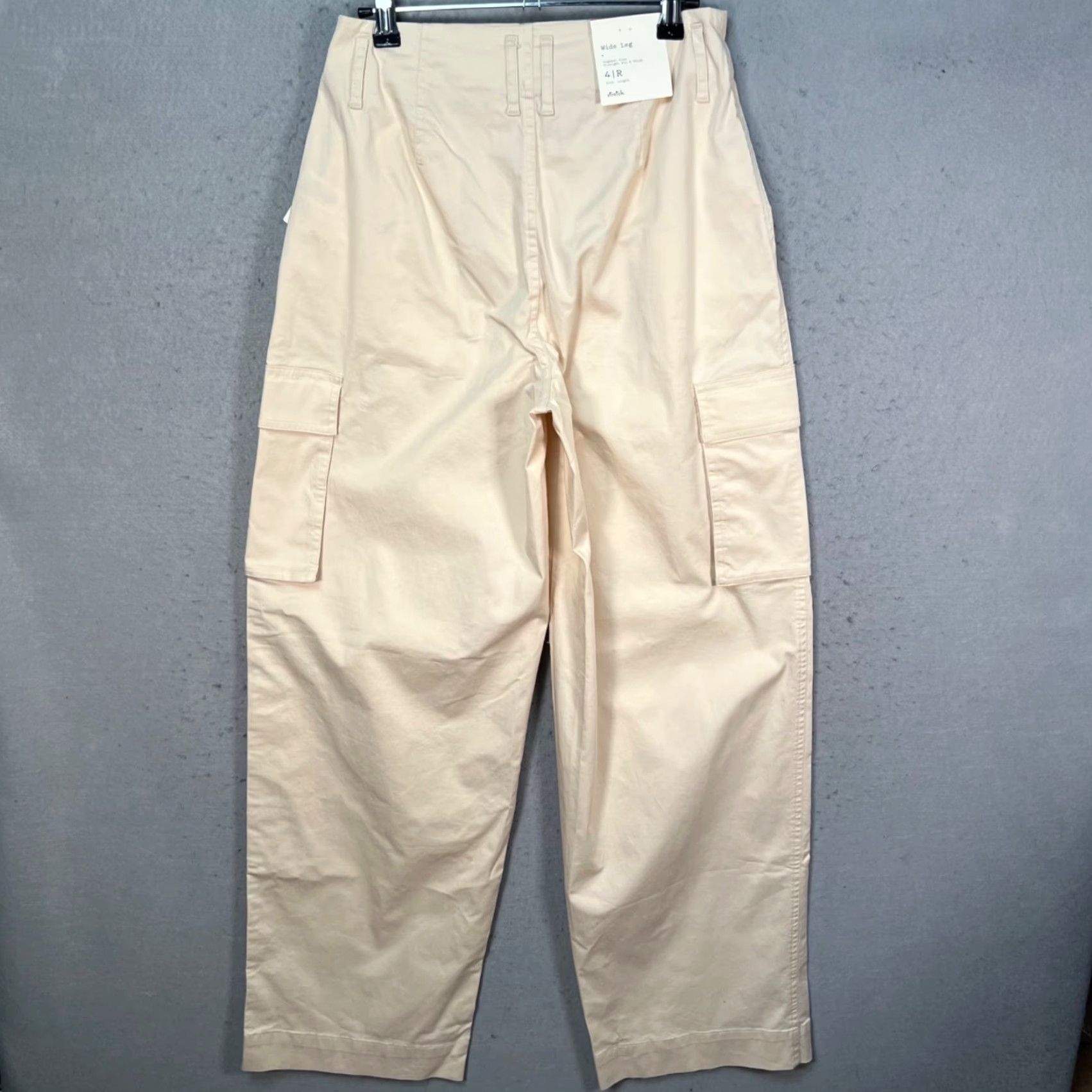 Vintage A New Day Womens Pant Cargo Wide-Leg Beige Stretch Cotton Blend High Rise 4R Size 27" / US 4 / IT 40 - 2 Thumbnail