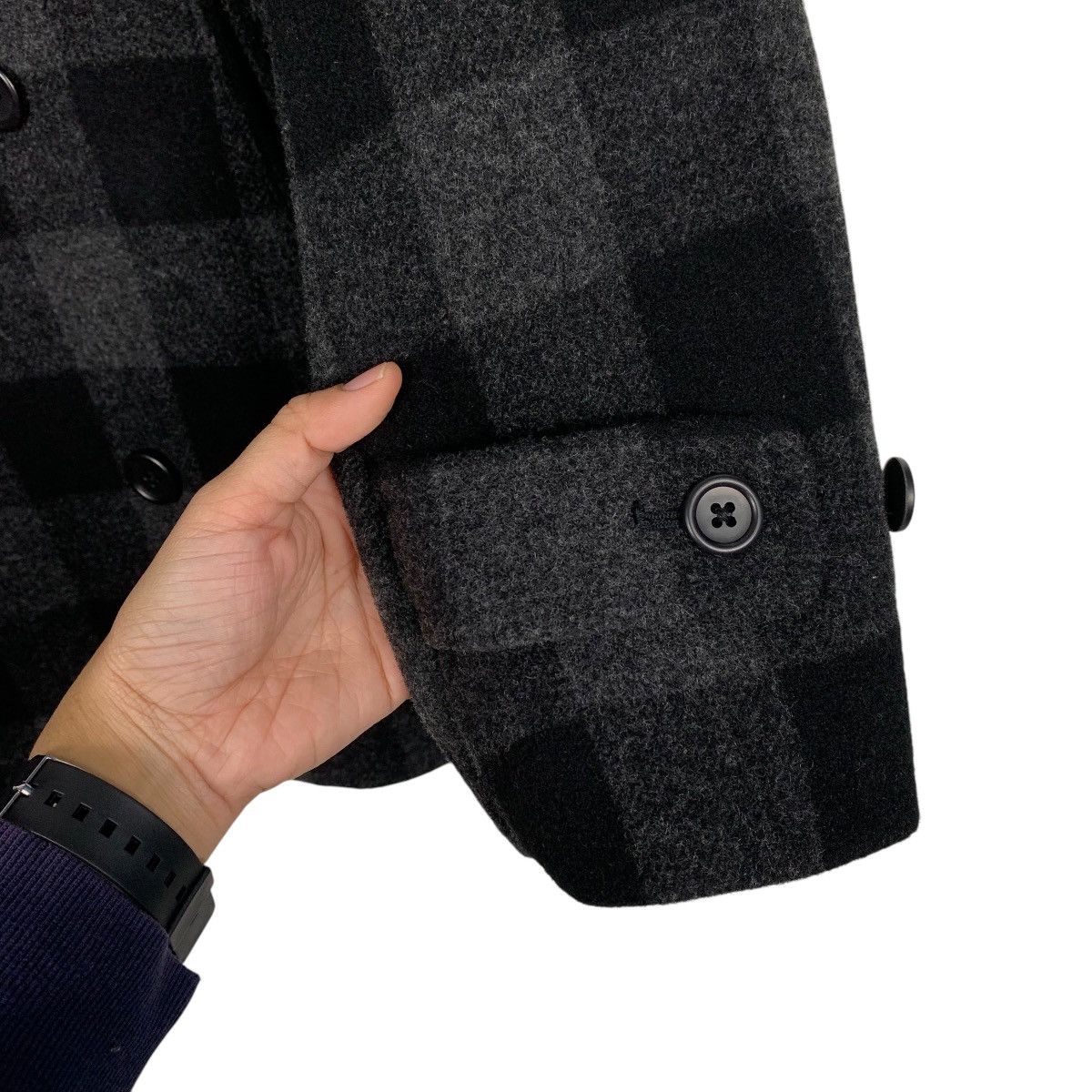 Japanese Brand Uniqlo Wool Collection Tartan Double Breasted Jacket Size US L / EU 52-54 / 3 - 13 Thumbnail