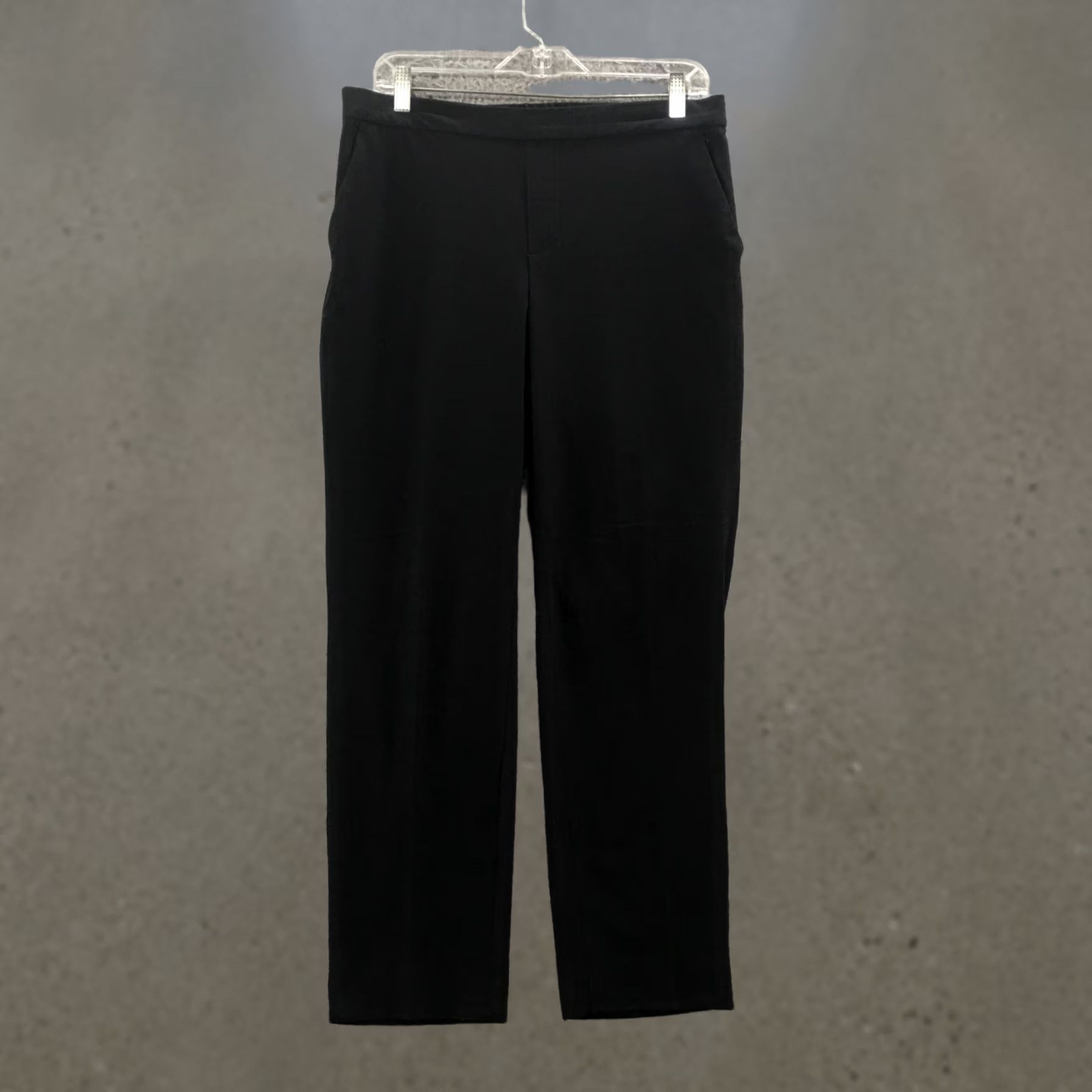Banana Republic Banana Republic Dress Pants Womens 8 Black Mid Rise Zip Tapered Front Flat Dress Pants Size 30" / US 8 / IT 44 - 1 Thumbnail