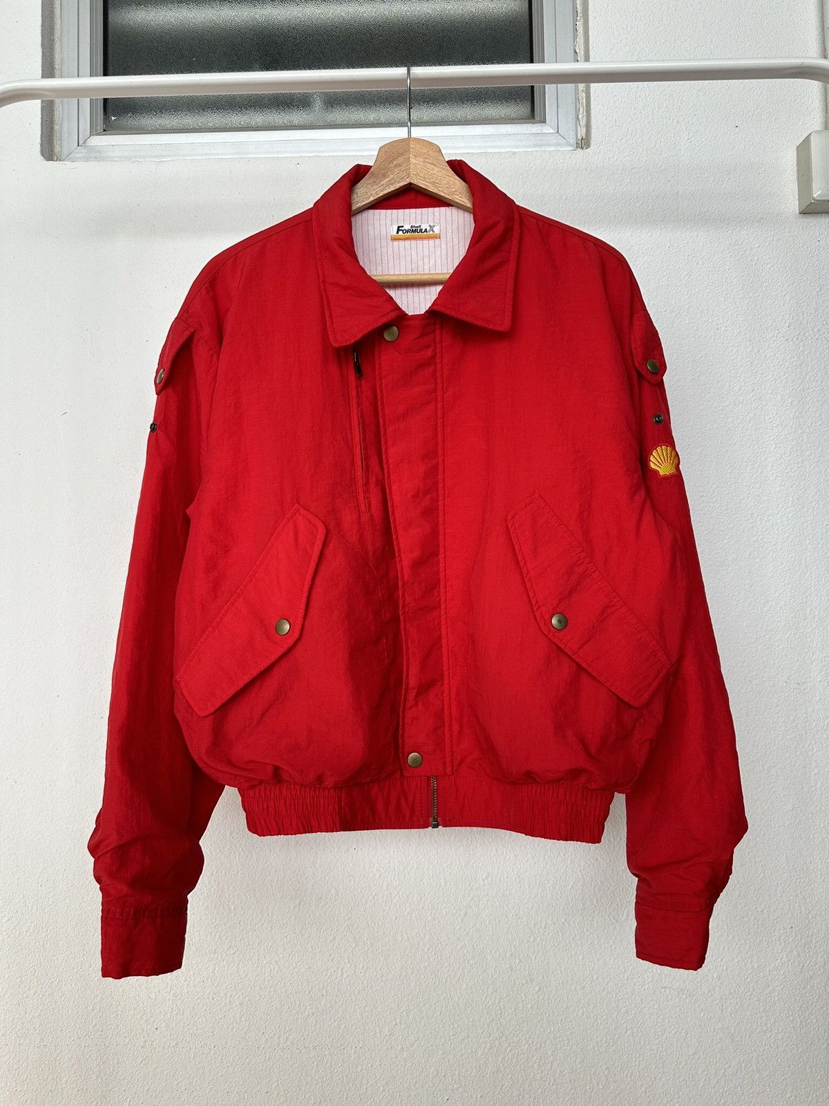 Vintage 80's vintage SHELL Formula X promo bomber jacket Size US L / EU 52-54 / 3 - 9 Thumbnail