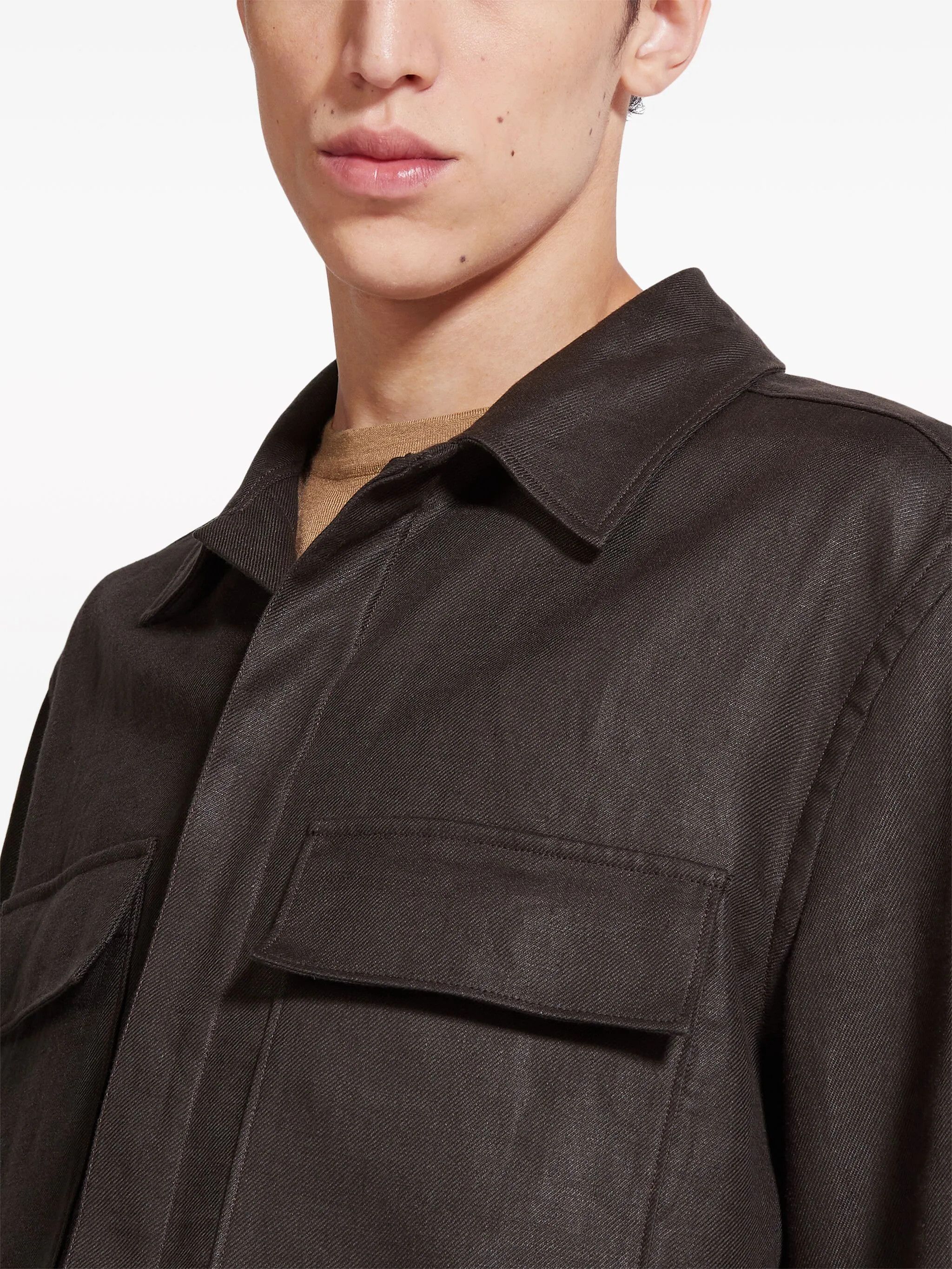 Ermenegildo Zegna o1s1rm0225 RUDV6 Shirt in Dark Brown Size US S / EU 44-46 / 1 - 3 Thumbnail