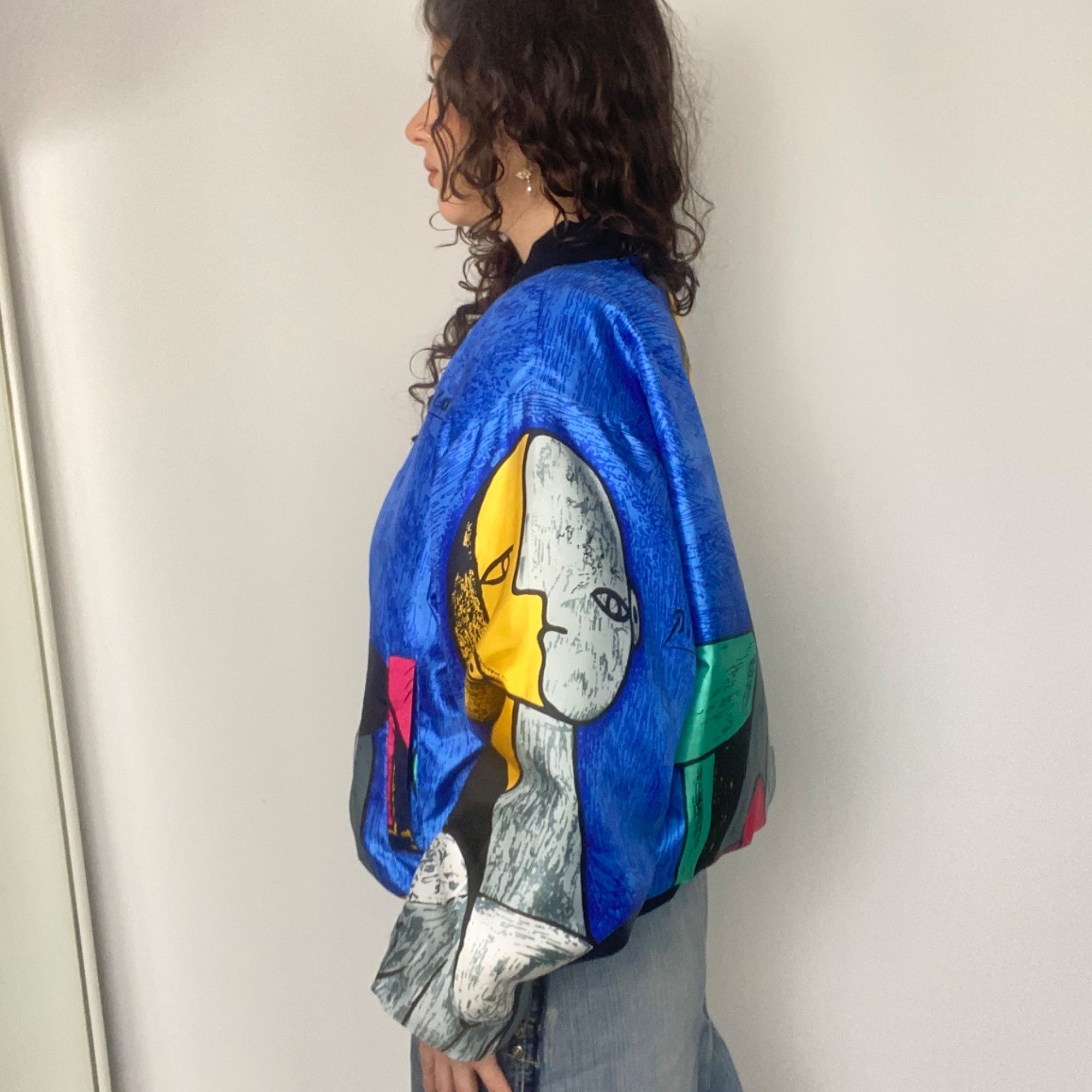 Vintage Vintage 90s Pablo Picasso Arts Satin Bomber Jacket Size M / US 6-8 / IT 42-44 - 2 Thumbnail