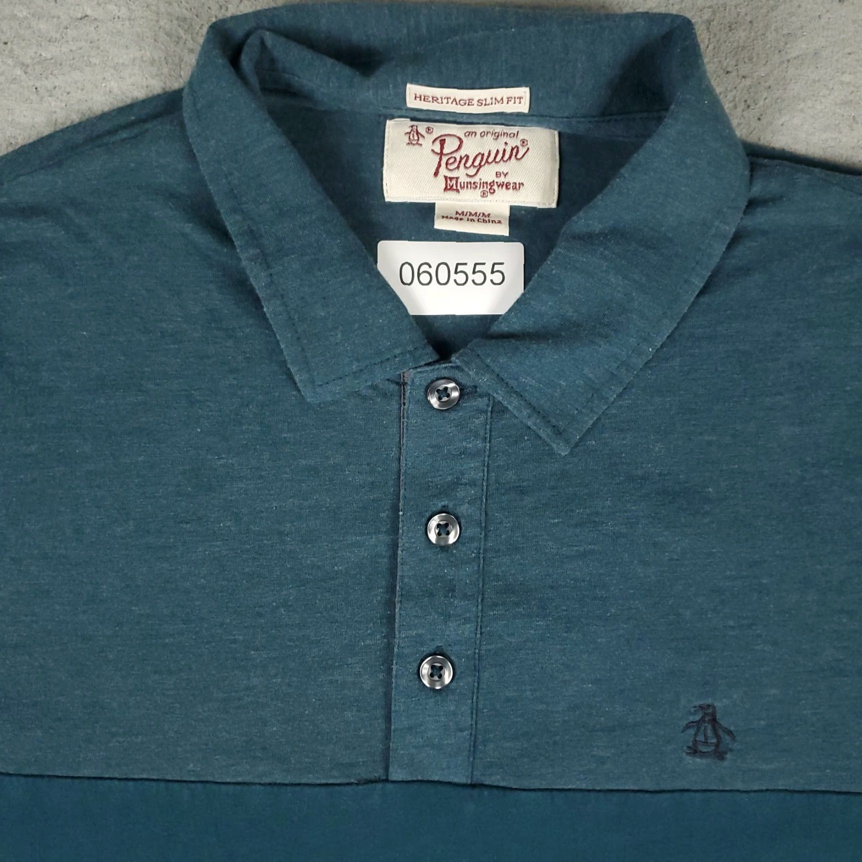 Vintage Penguin Polo Shirt Mens Medium Teal Solid Short Sleeve Slim Fit Activewear Size US M / EU 48-50 / 2 - 2 Thumbnail