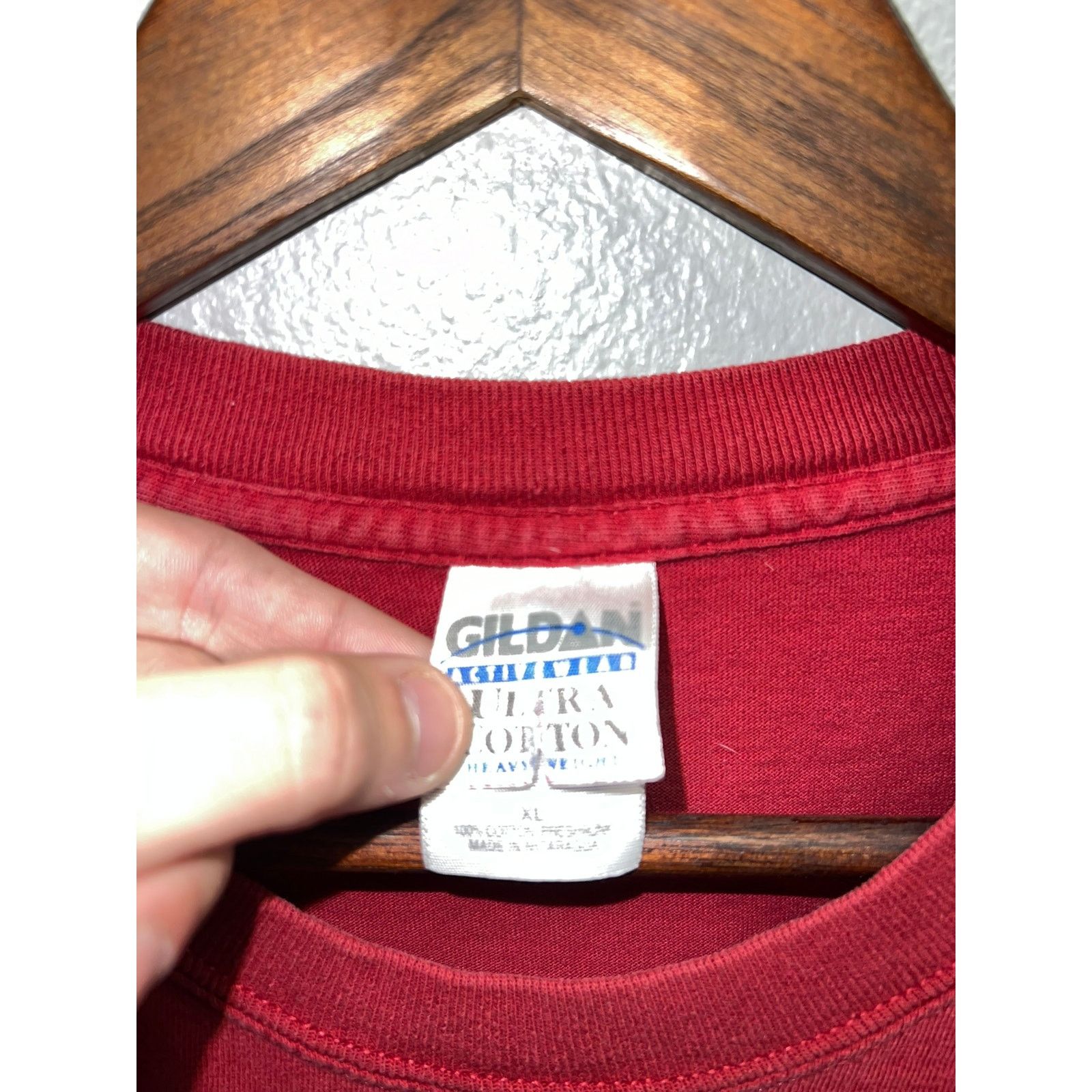 Gildan Y2K Gildan Ultra Cotton Red Blank Short Sleeve Shirt 2000s X Size US XL / EU 56 / 4 - 5 Thumbnail