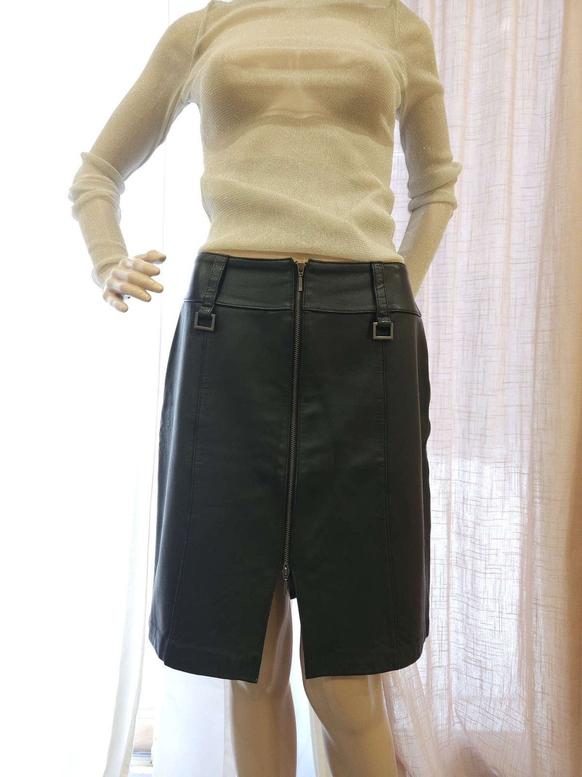 Genuine Leather × Vintage Vintage Genuine Leather Skirt by Tristan & Iseut Size 28" / US 6 / IT 42 - 2 Thumbnail