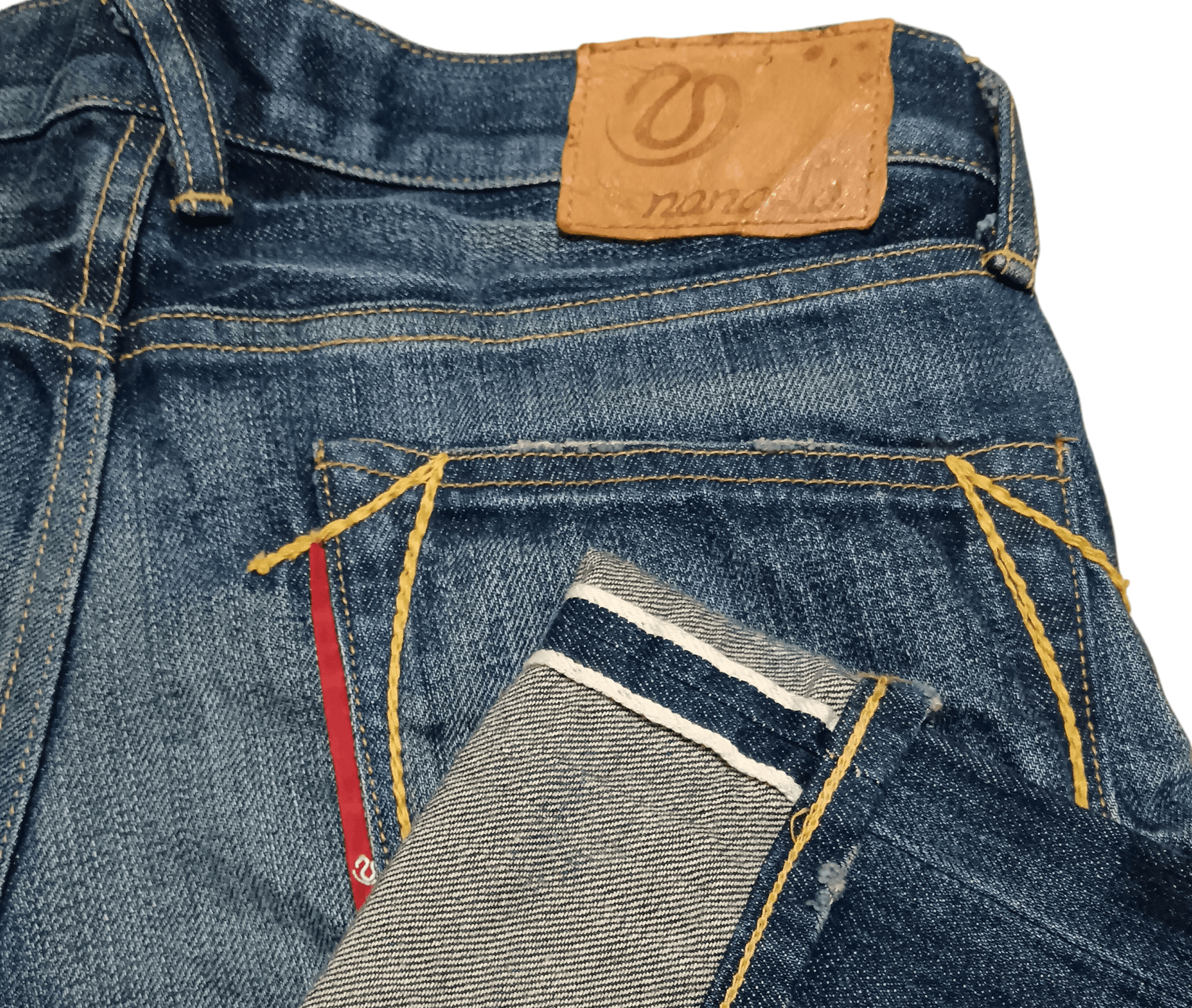 Japanese Brand × Vintage NANA-LA SELVEDGE BUTTON-FLY SEASONED FLARED JEANS Size 31" - 8 Thumbnail