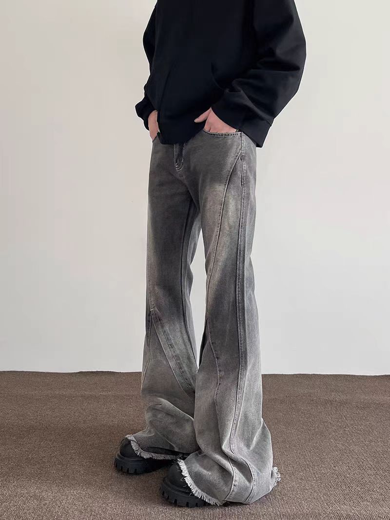 Japanese Brand × Jean High Street Raw Hem Straight Leg Micro Flare Jeans Size US 32 / EU 48 - 3 Thumbnail