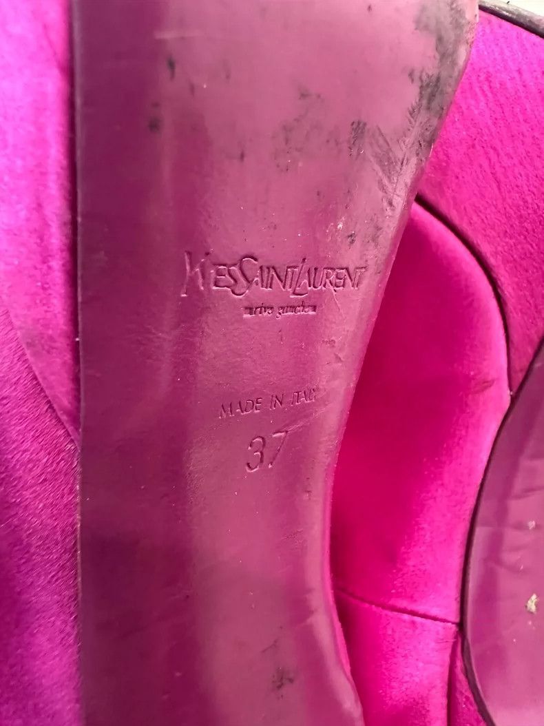 Yves Saint Laurent YSL Pink Satin High Heel Shoes 13cm-2506 Size US 7.5 / EU 40-41 - 7 Thumbnail