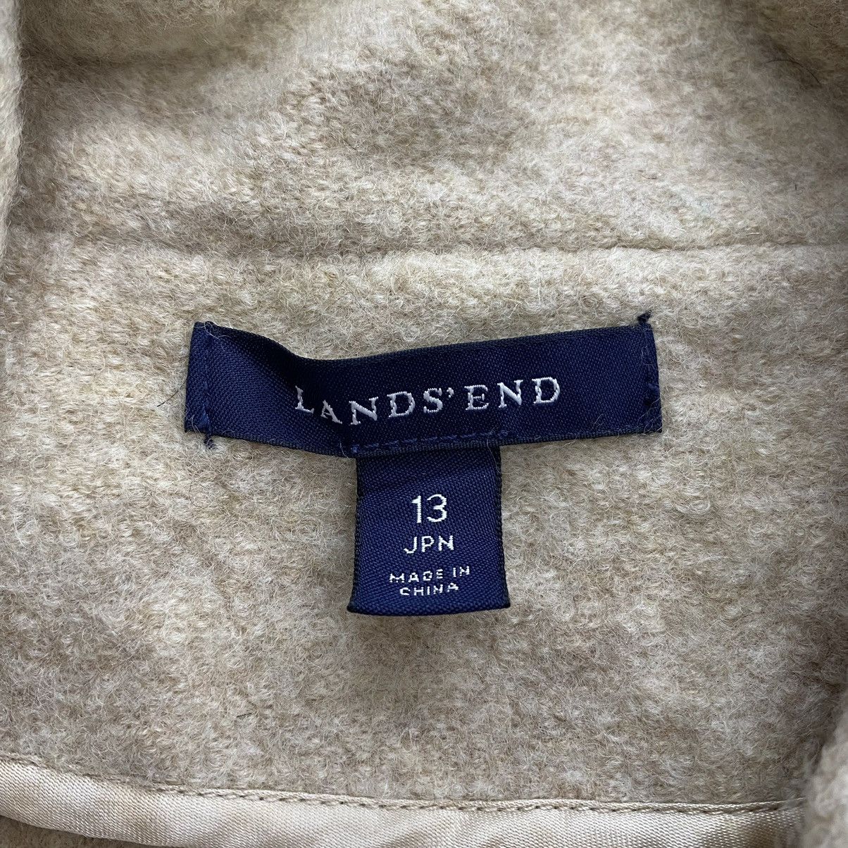 Lands' End Vintage LAND’S END Wool Beige Short Blazer Coat Size S / US 4 / IT 40 - 5 Thumbnail