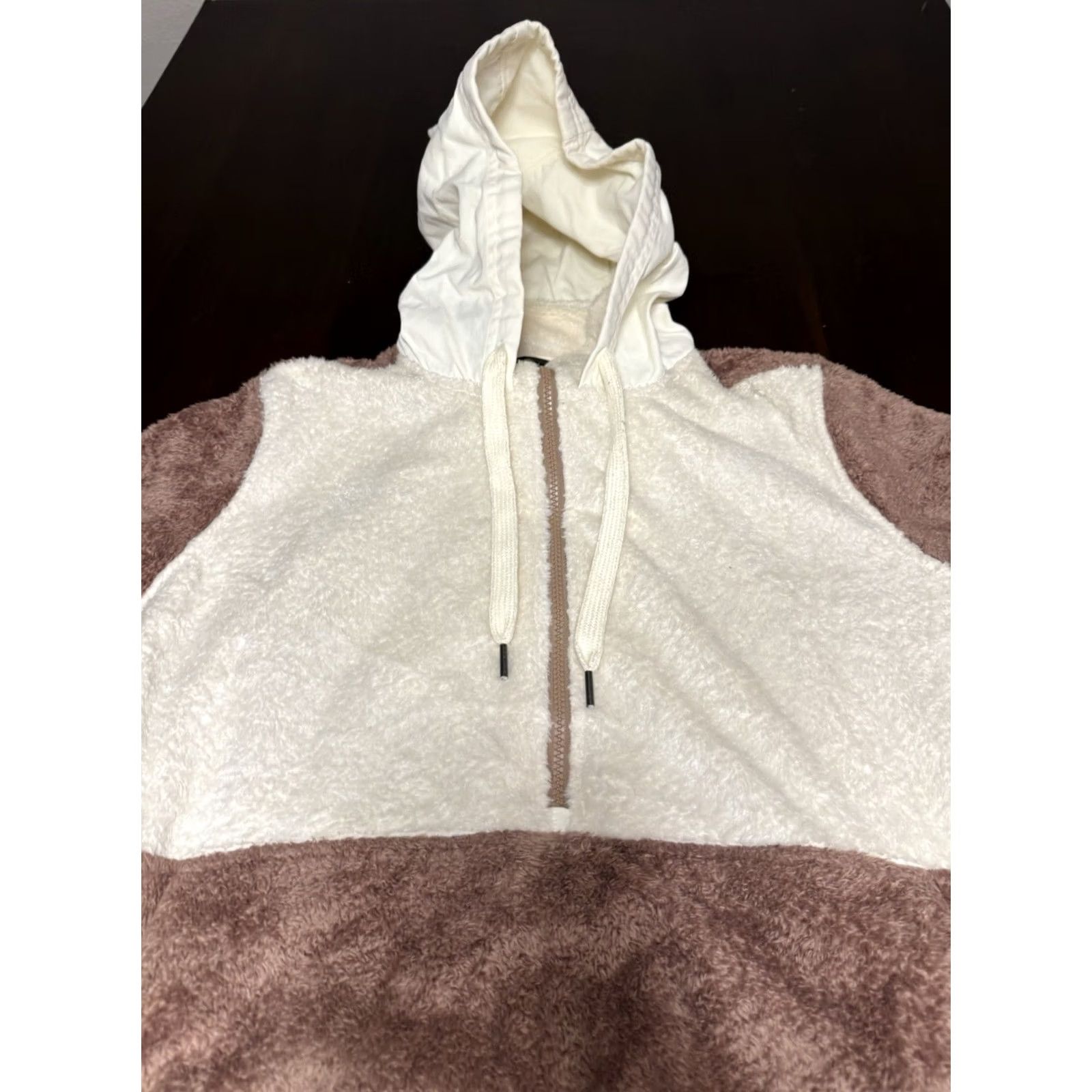 Marmot Marmot Fleece 1/2 Zip Hooded Jacket White Cream/Brown Womens XL Jacket Hooded Fleece Womens XL Marmot White Cream/Brown Size XL / US 12-14 / IT 48-50 - 2 Thumbnail