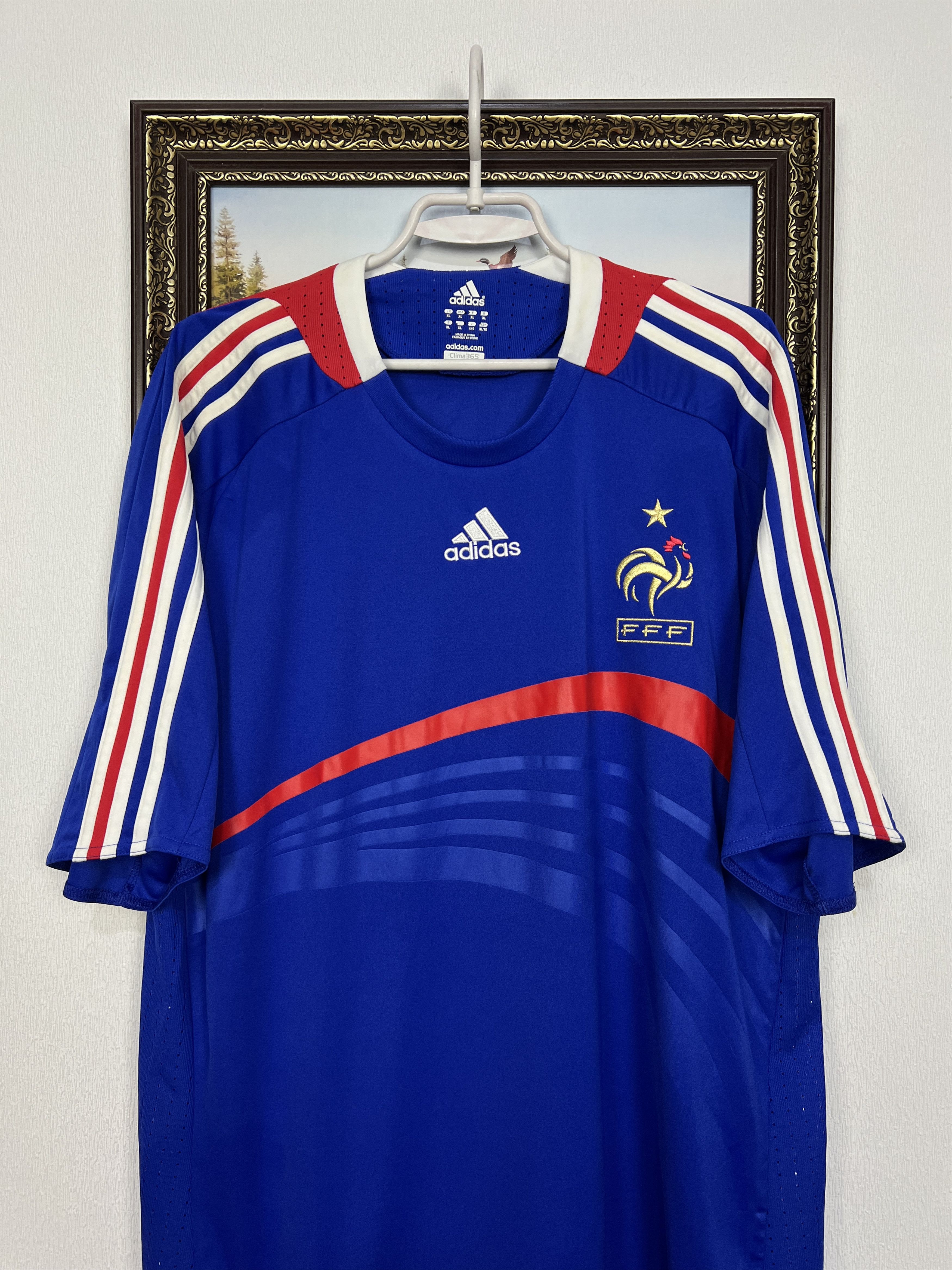 Adidas France Home football shirt 2007 Soccer #11 Nasri Adidas Size US XL / EU 56 / 4 - 2 Thumbnail