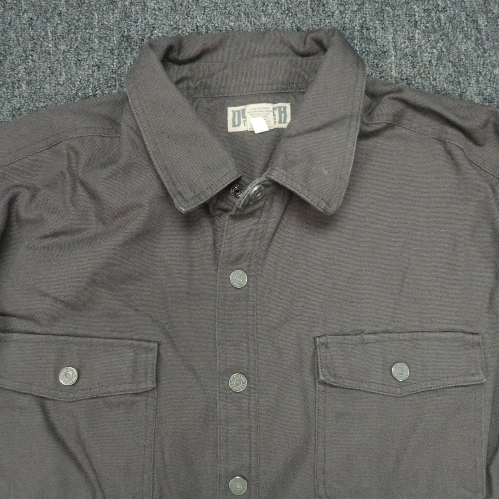 Vintage Duluth Shirt Men 2XL Tall Button-Up Shacket Fire Hose Fleece Lined Gray Cotton Heavyweight Pockets Casual Workwear Size US XXL / EU 58 / 5 - 2 Thumbnail