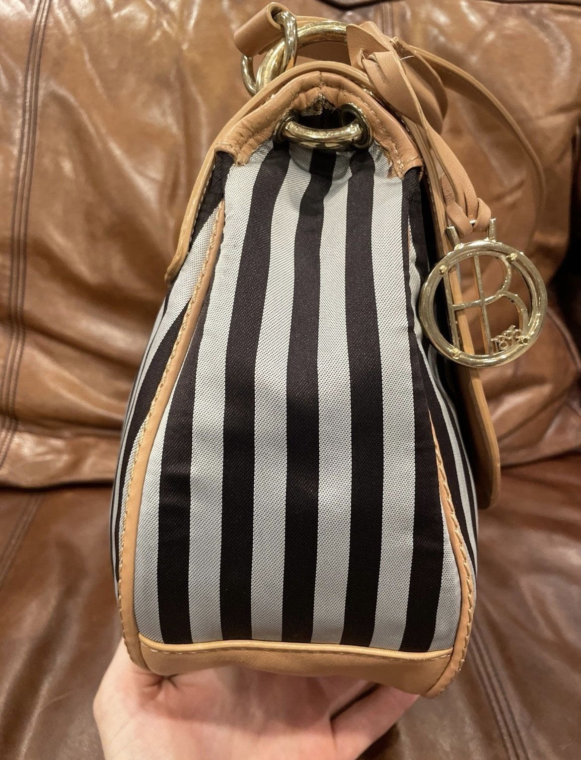 Henri Bendel Henri Bendel The B&W Messenger Centennial Stripe Bag Size ONE SIZE - 3 Thumbnail