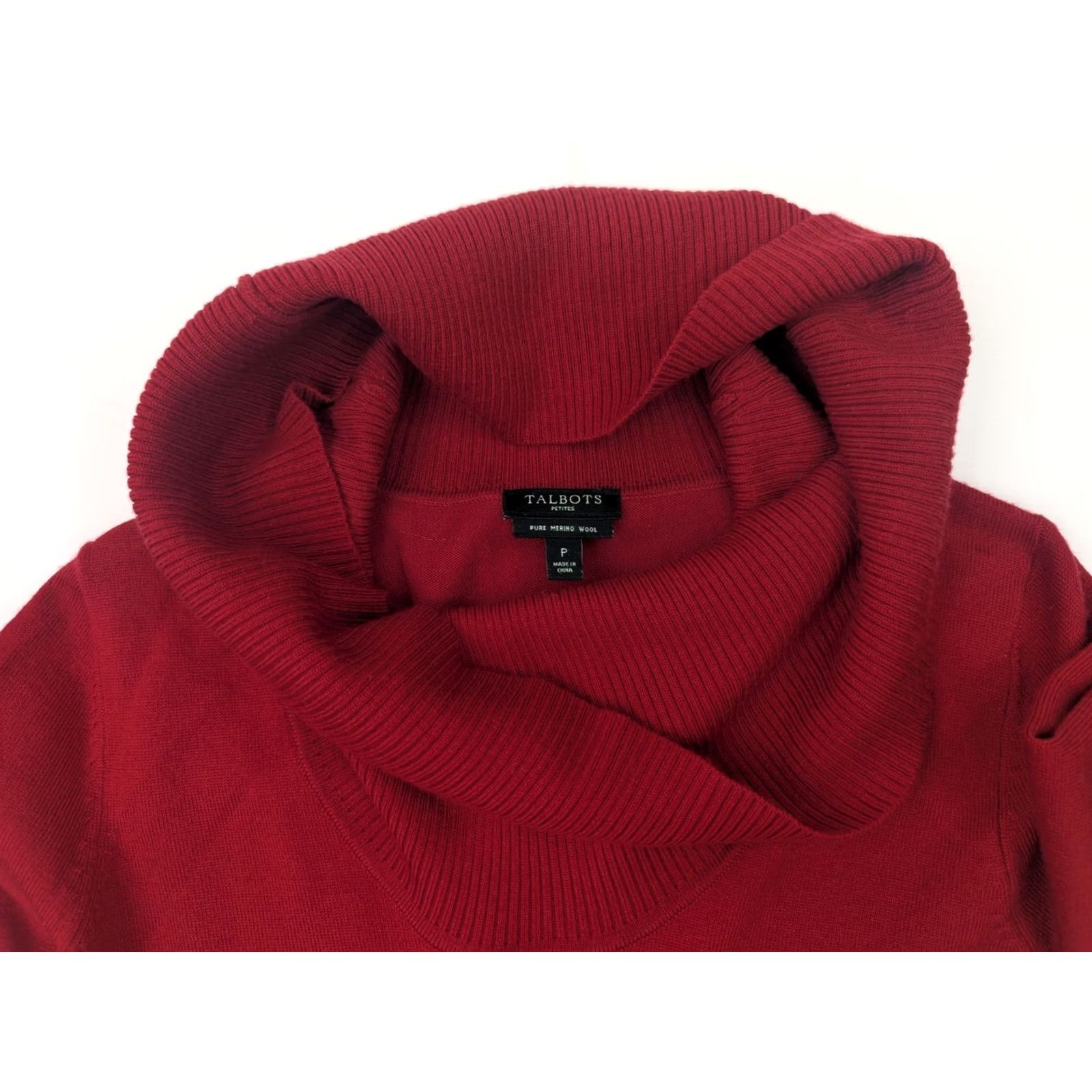 Talbots Talbots Merino Wool Turtleneck Sweater Dress Tunic Women S Petite Red Size S / US 4 / IT 40 - 7 Thumbnail