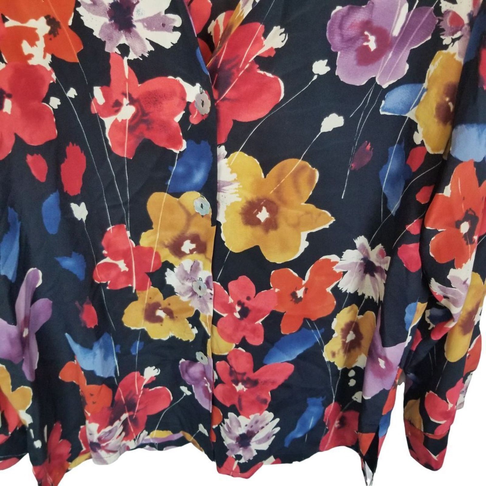 Vintage Vintage David Dart Womens 100% Silk Floral Blouse S Retro Size S / US 4 / IT 40 - 3 Thumbnail