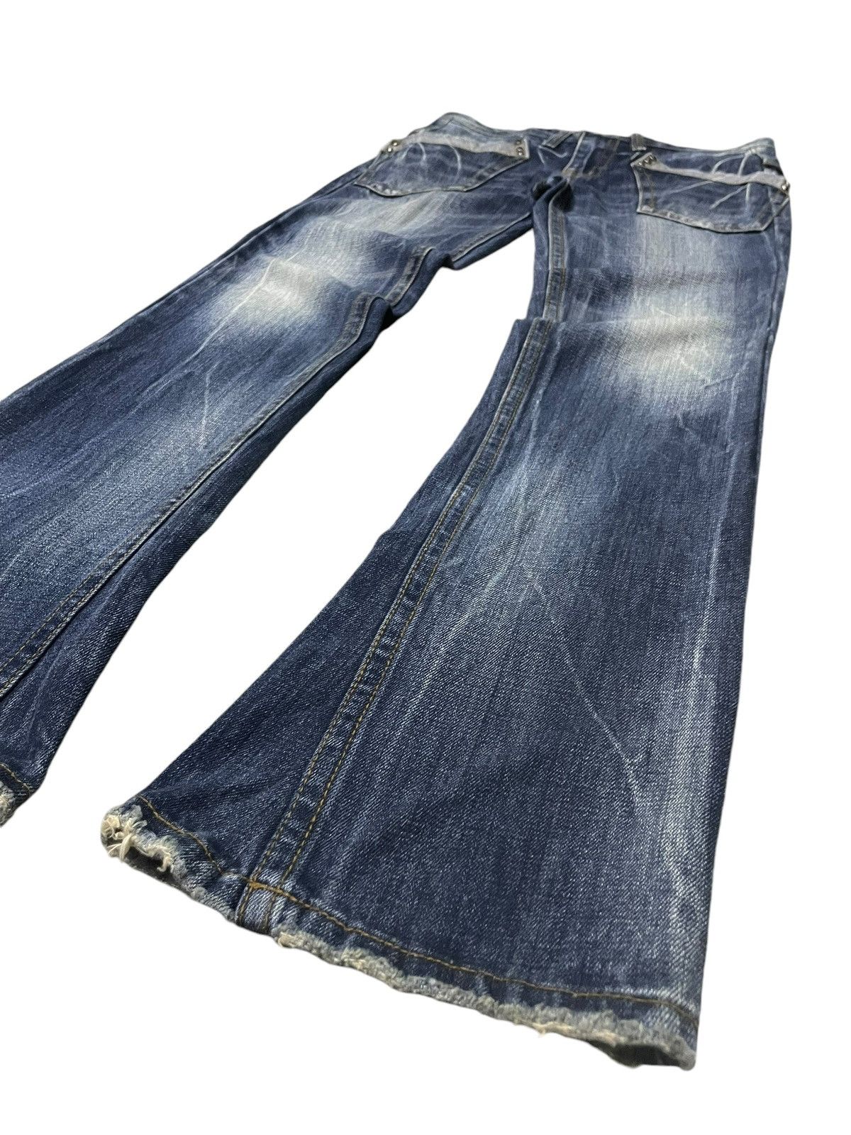 If Six Was Nine × LOWBOX × Le Grande Bleu (L.G.B.) Pure Paradise Japan Rhinestones Mens Flare Claw Mark Jeans Size US 32 / EU 48 - 12 Thumbnail