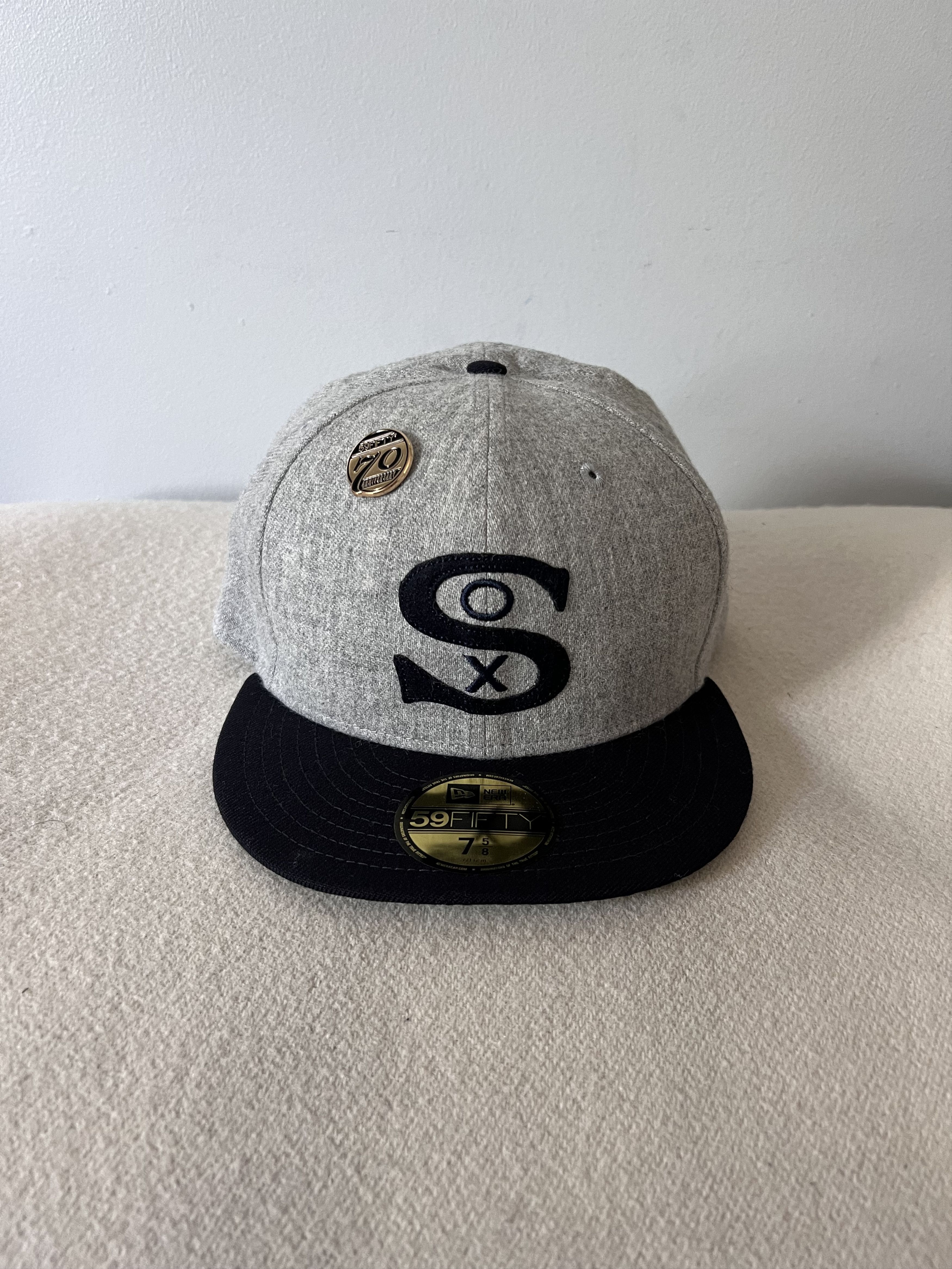MLB 7 5/8 New Era Chicago White Sox 5950 Wool Fitted Hat in Grey Size ONE SIZE - 1 Thumbnail