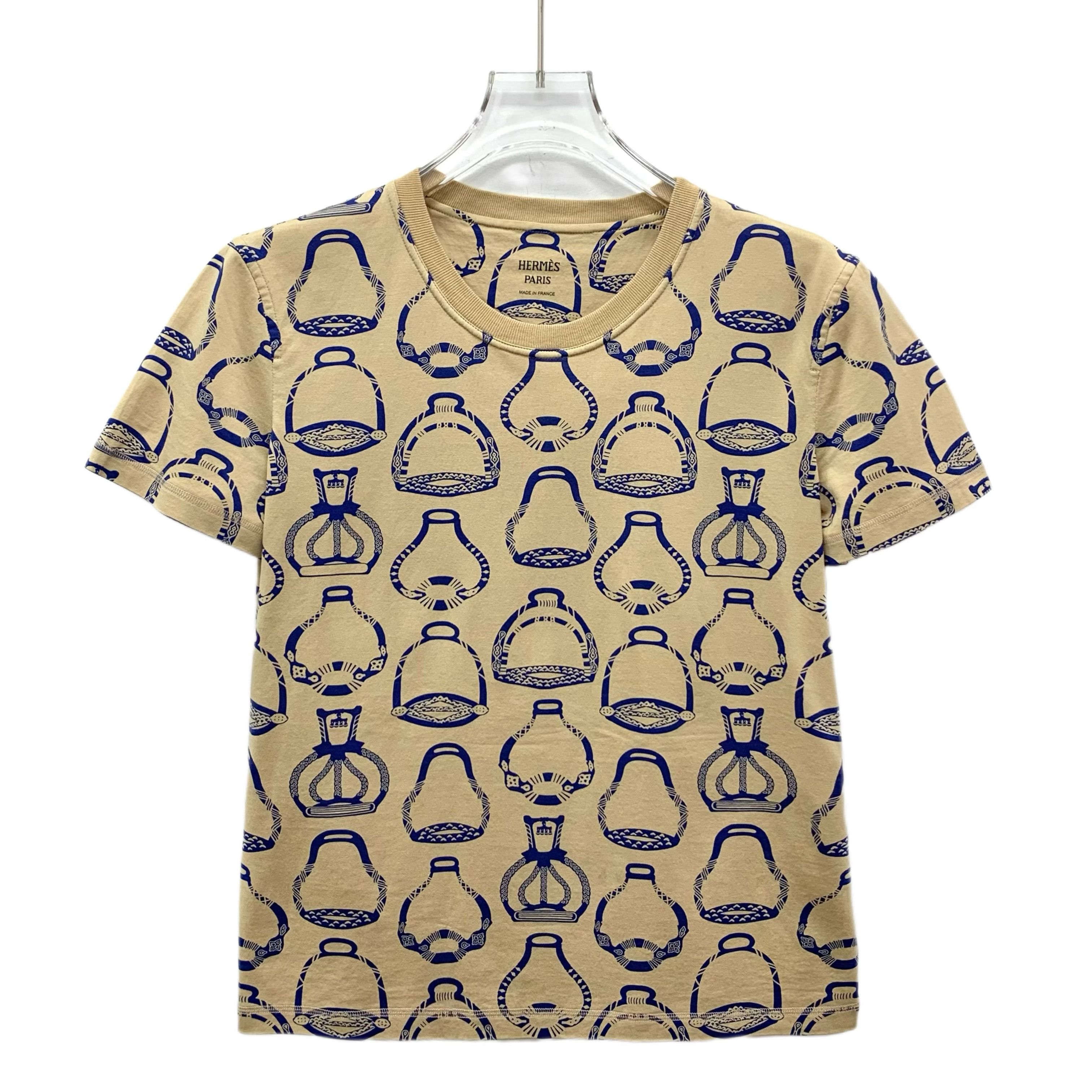 Hermes Hermes Printed Cotton T-Shirt Ginger (M) Size M / US 6-8 / IT 42-44 - 1 Thumbnail