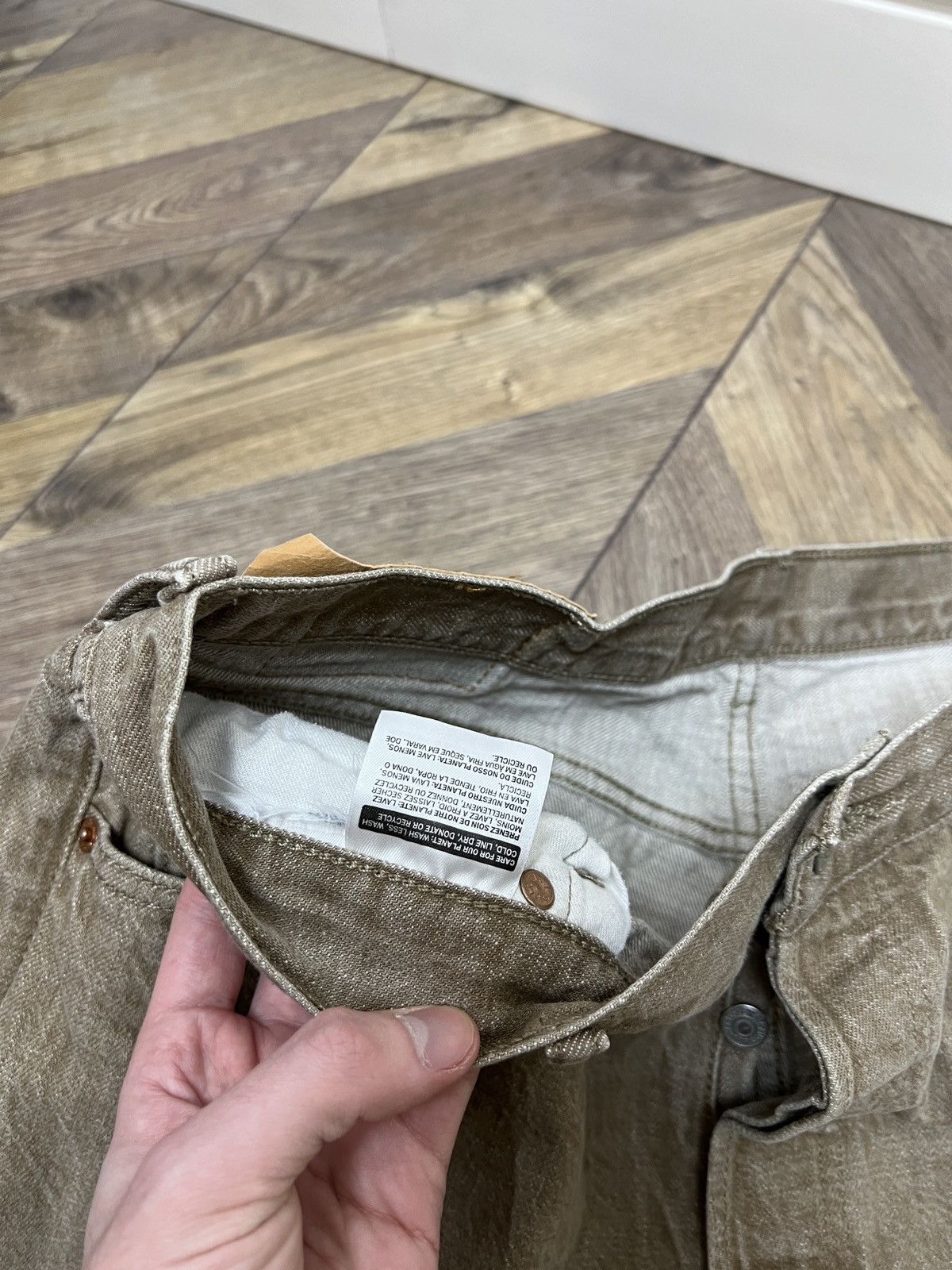 Levi's × Vintage Levis 501 Camel Brown Denim Jeans White Oak Cone Size US 36 / EU 52 - 8 Thumbnail