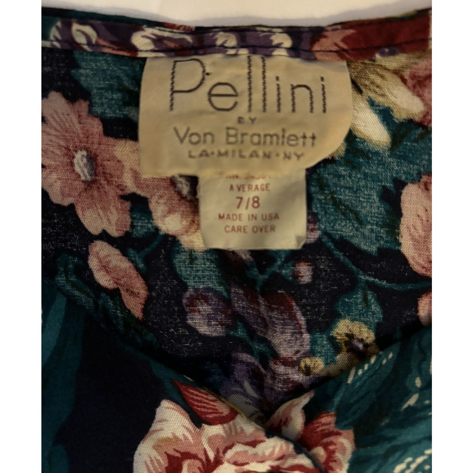 Other Vintage Pellini Floral Midi Dress 7/8 Short Sleeve Size M / US 6-8 / IT 42-44 - 13 Thumbnail