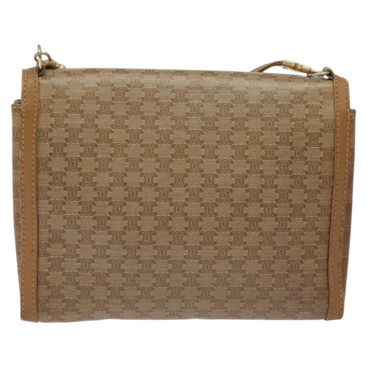 Celine CELINE Macadam Canvas Shoulder Bag Brown Gold Size ONE SIZE - 3 Thumbnail