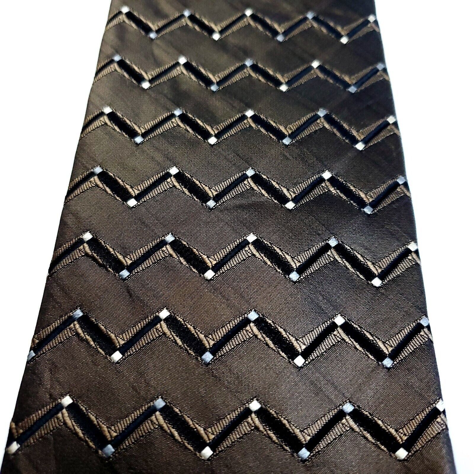 Stafford Stafford Executive Brown Beige Black Woven Geometric Short S Size ONE SIZE - 2 Thumbnail