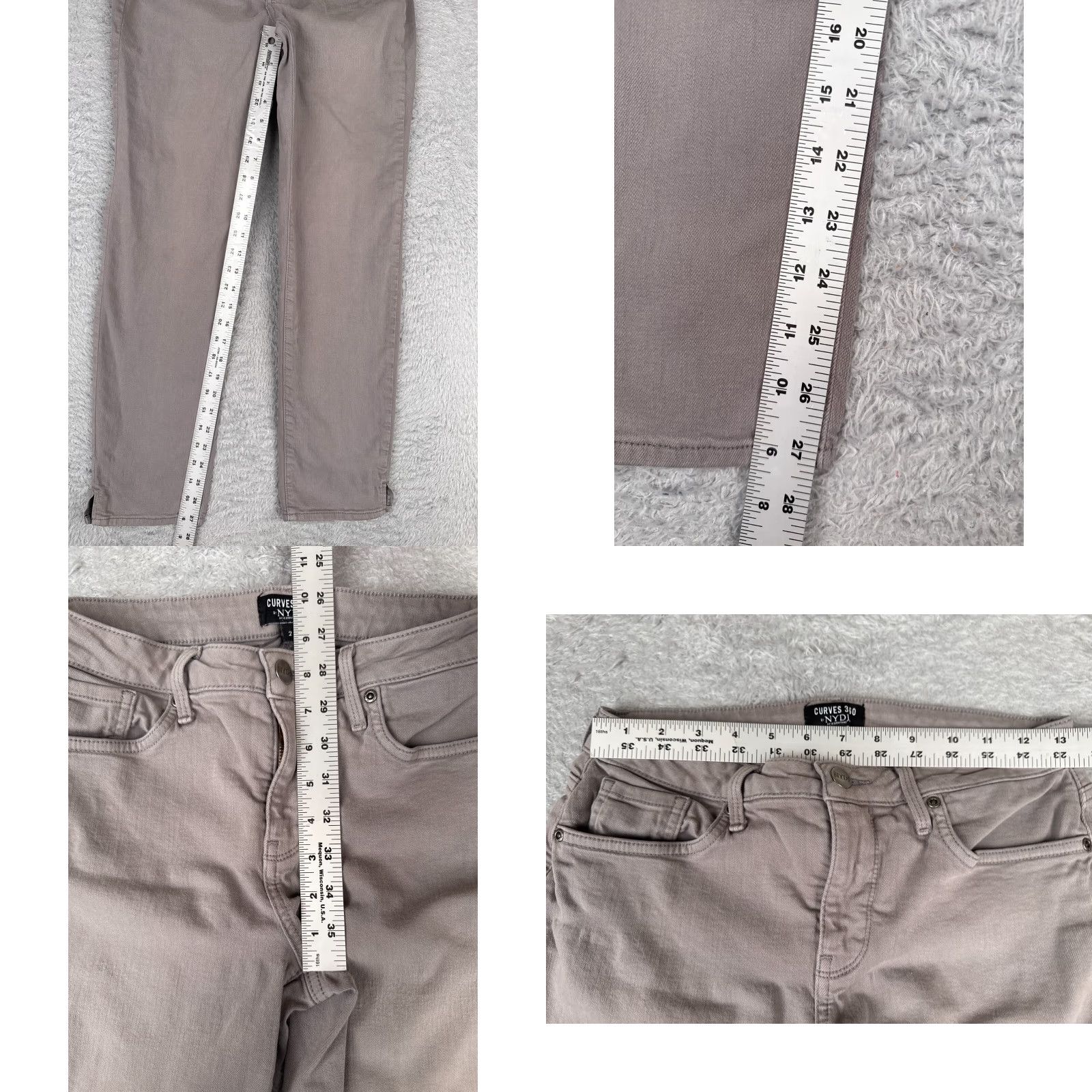 NYDJ NYDJ Jeans Womens 2 Gray Denim Straight Split Hem Curves 360 Cotton Mid 26x28 Shirt Women Adult Slim Fit 5-Pocket Streetwear Western 90s Mens Girls Size 26" / US 2 / IT 38 - 8 Thumbnail