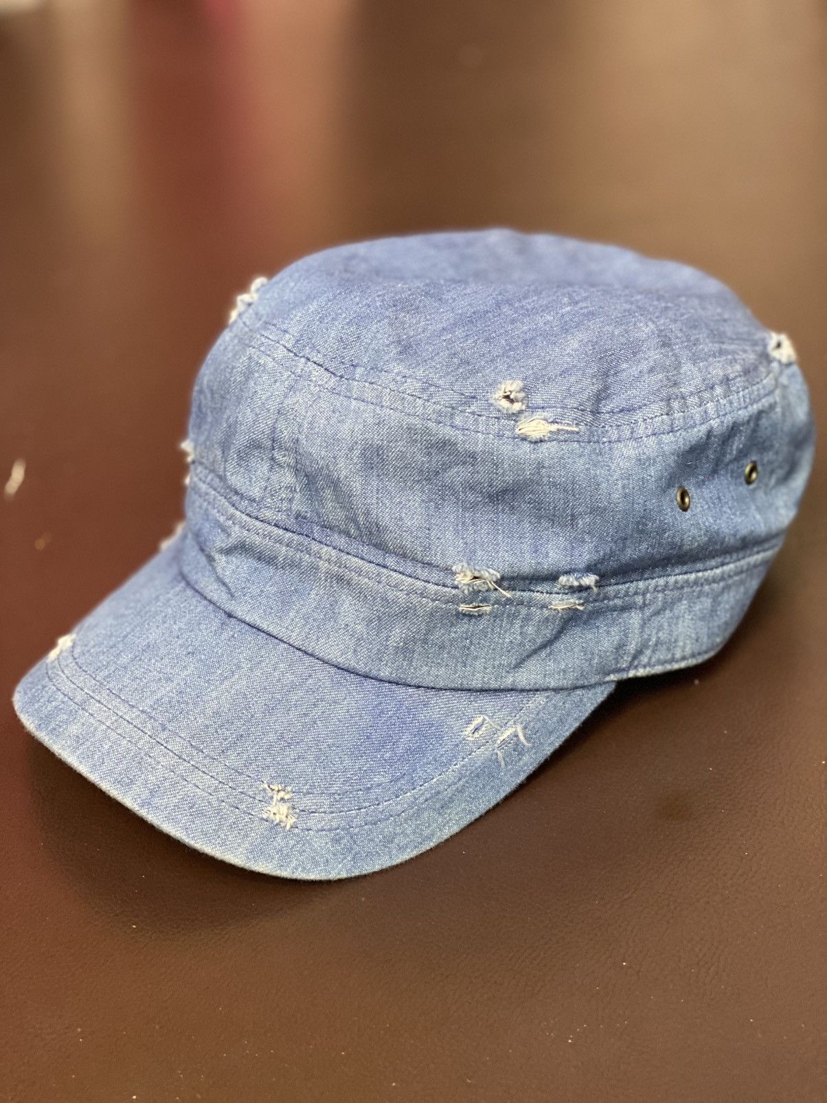 If Six Was Nine × Japanese Brand × Le Grande Bleu (L.G.B.) 2000s Japanese Brand Cadet Hat Distressed Size ONE SIZE - 1 Thumbnail