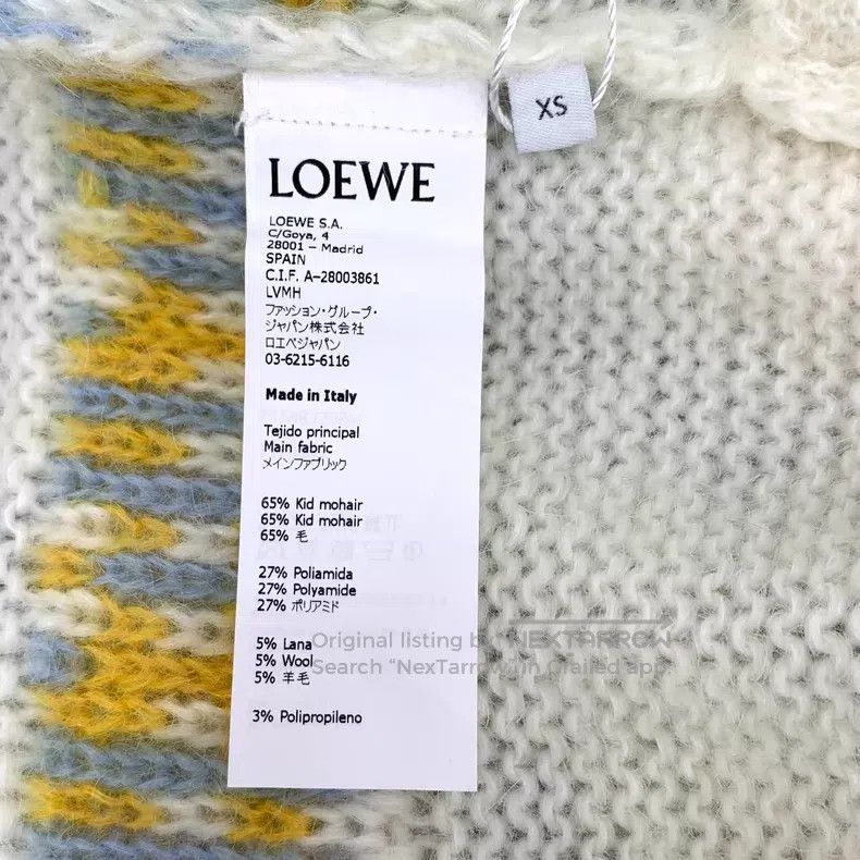Loewe Loewe Color block logo pattern intarsia mohair knit cardig Size XS / US 0-2 / IT 36-38 - 6 Thumbnail
