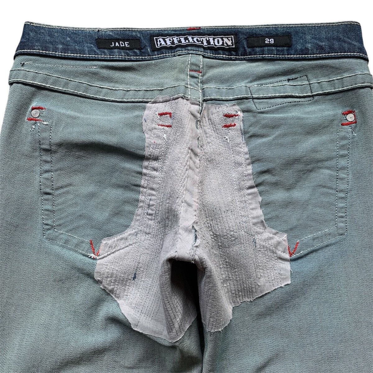 Le Grande Bleu (L.G.B.) Distressed Affliction Flared Jeans LGB Ifsix GOA Style Size US 29 - 18 Thumbnail