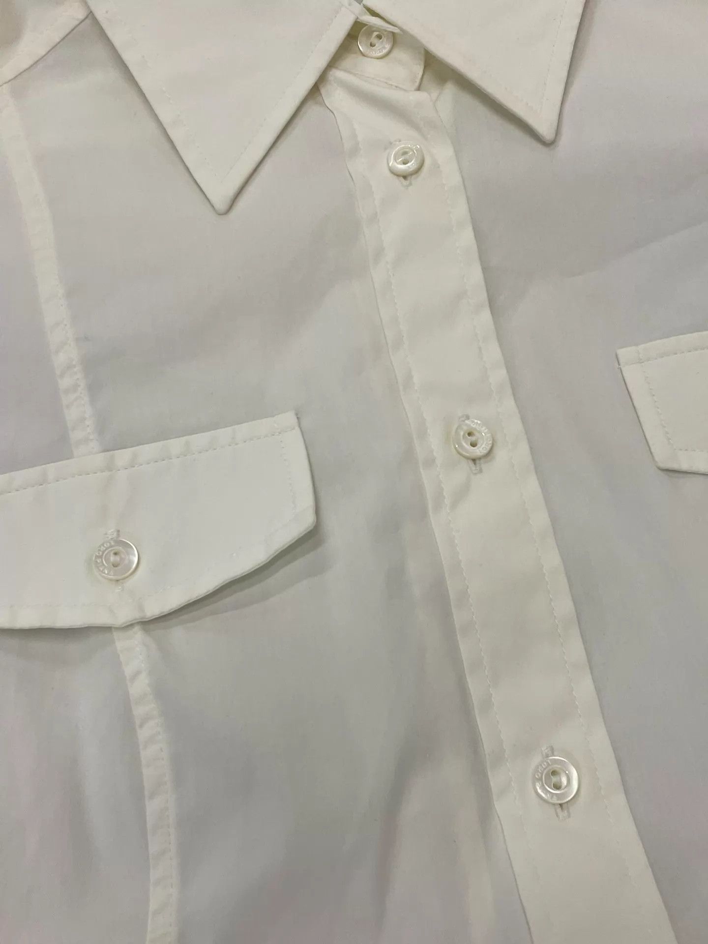 Loro Piana Loro Piana White Slim Fit Collared Shirt Size 40 Size S / US 4 / IT 40 - 2 Thumbnail