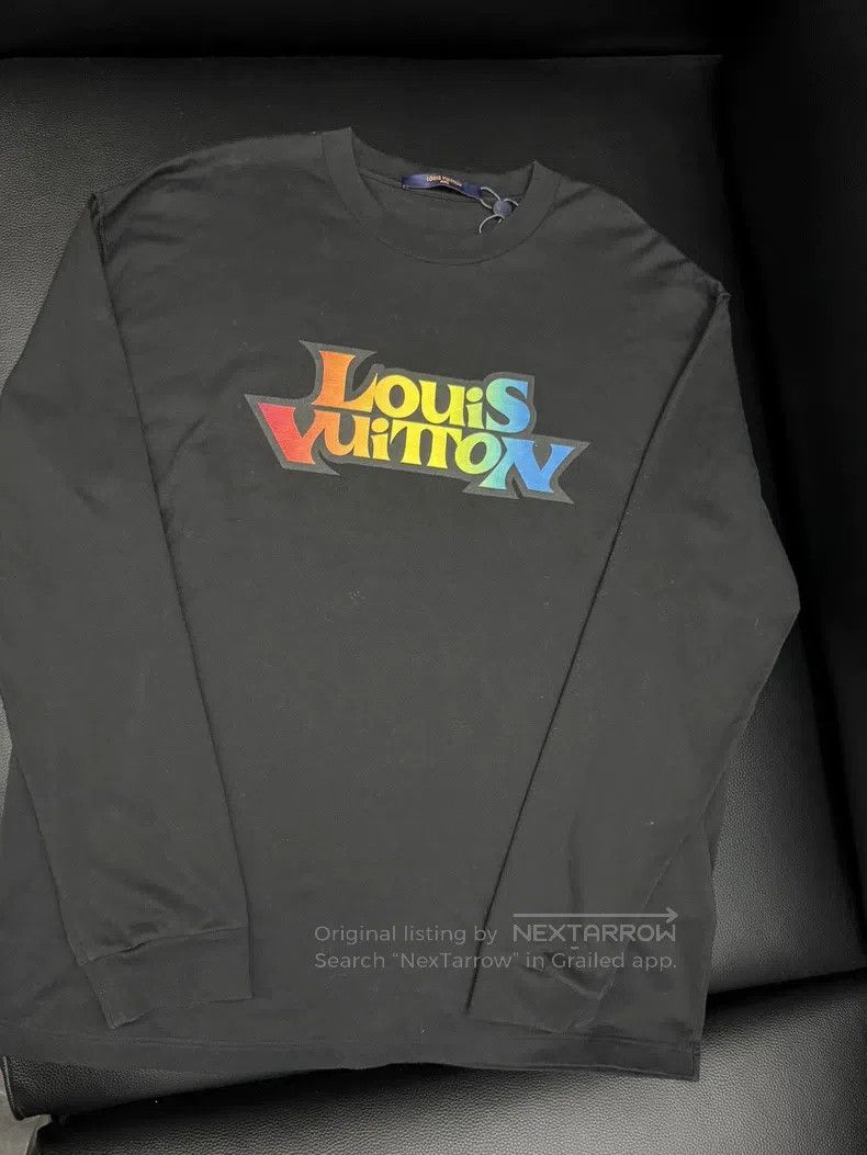 Louis Vuitton Louis Vuitton Color Letter Logo Print Crew Neck Long Sleev Size US L / EU 52-54 / 3 - 1 Thumbnail