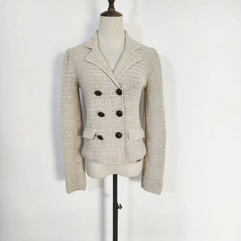 Burberry Burberry Spring Autumn Beige Cotton-Blend Cardigan Size M / US 6-8 / IT 42-44 - 1 Thumbnail