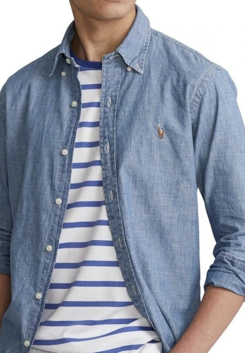 Polo Ralph Lauren Polo Ralph Lauren mens chambray indigo shirt L New Size US L / EU 52-54 / 3 - 19 Thumbnail