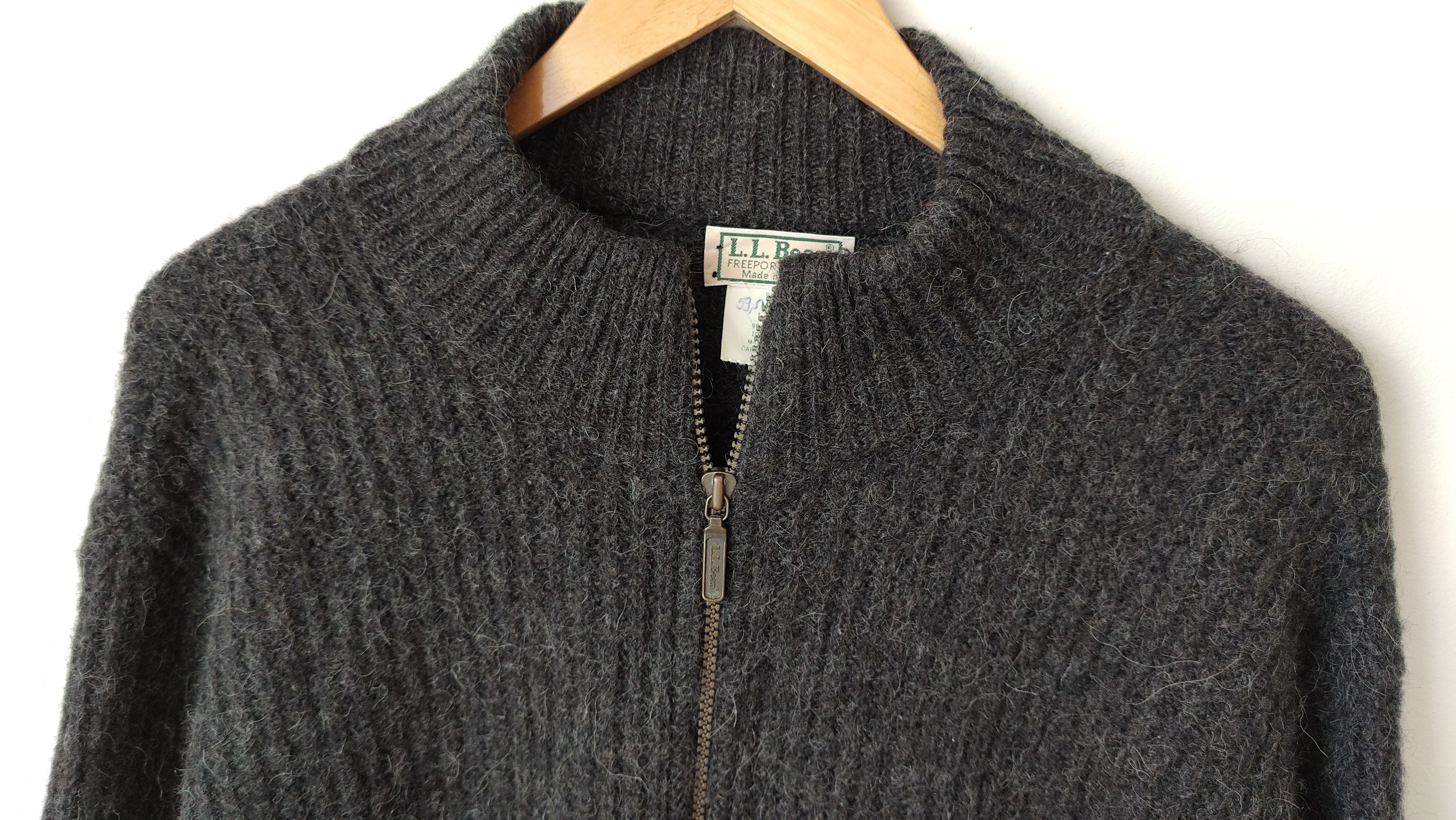 L.L. Bean L.L. Bean LL Bean 80s Vintage Heavy Knitted Wool Zip Sweater Size US L / EU 52-54 / 3 - 5 Thumbnail