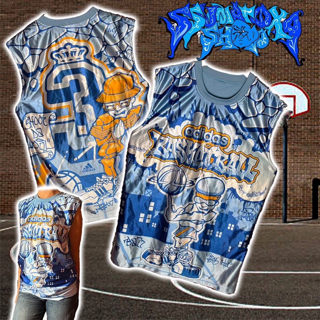 Adidas Vintage Adidas Backetball Rap double sided T-shirt🏀 Size US M / EU 48-50 / 2 - 1 Thumbnail
