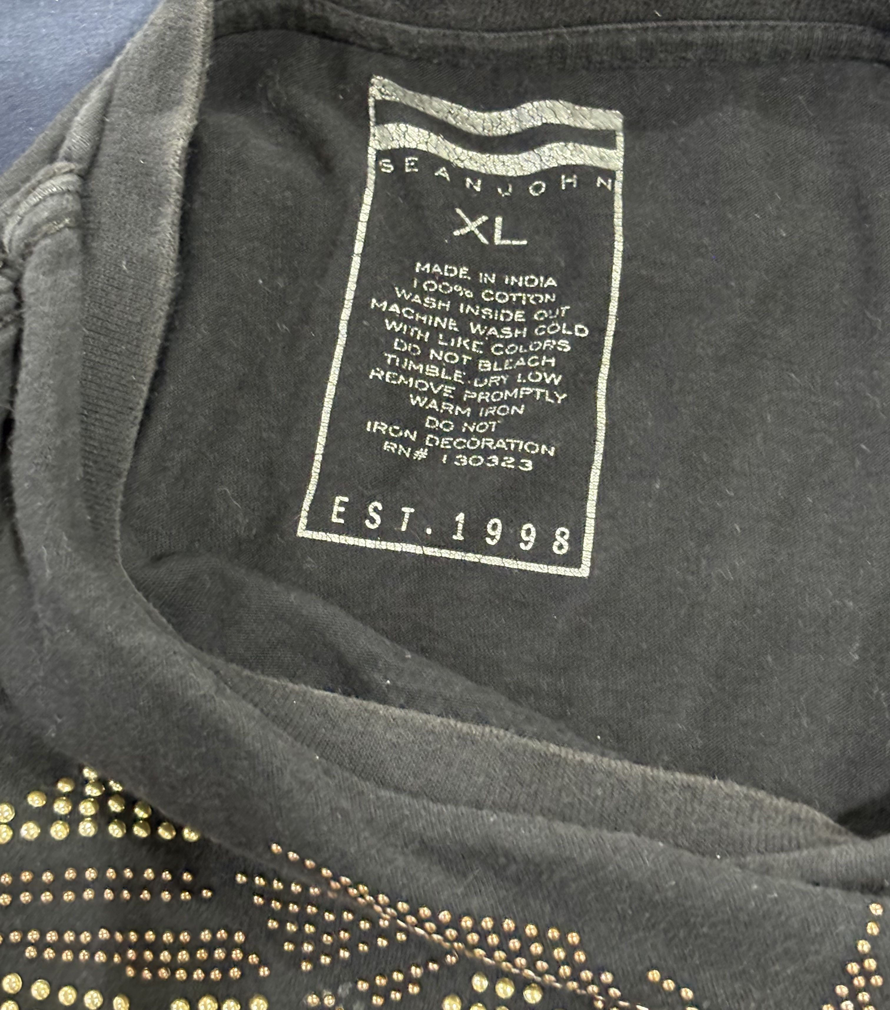 Sean John Sean John Black t-shirt w/sequined Tiger logo szXL #skater Size US XL / EU 56 / 4 - 6 Thumbnail