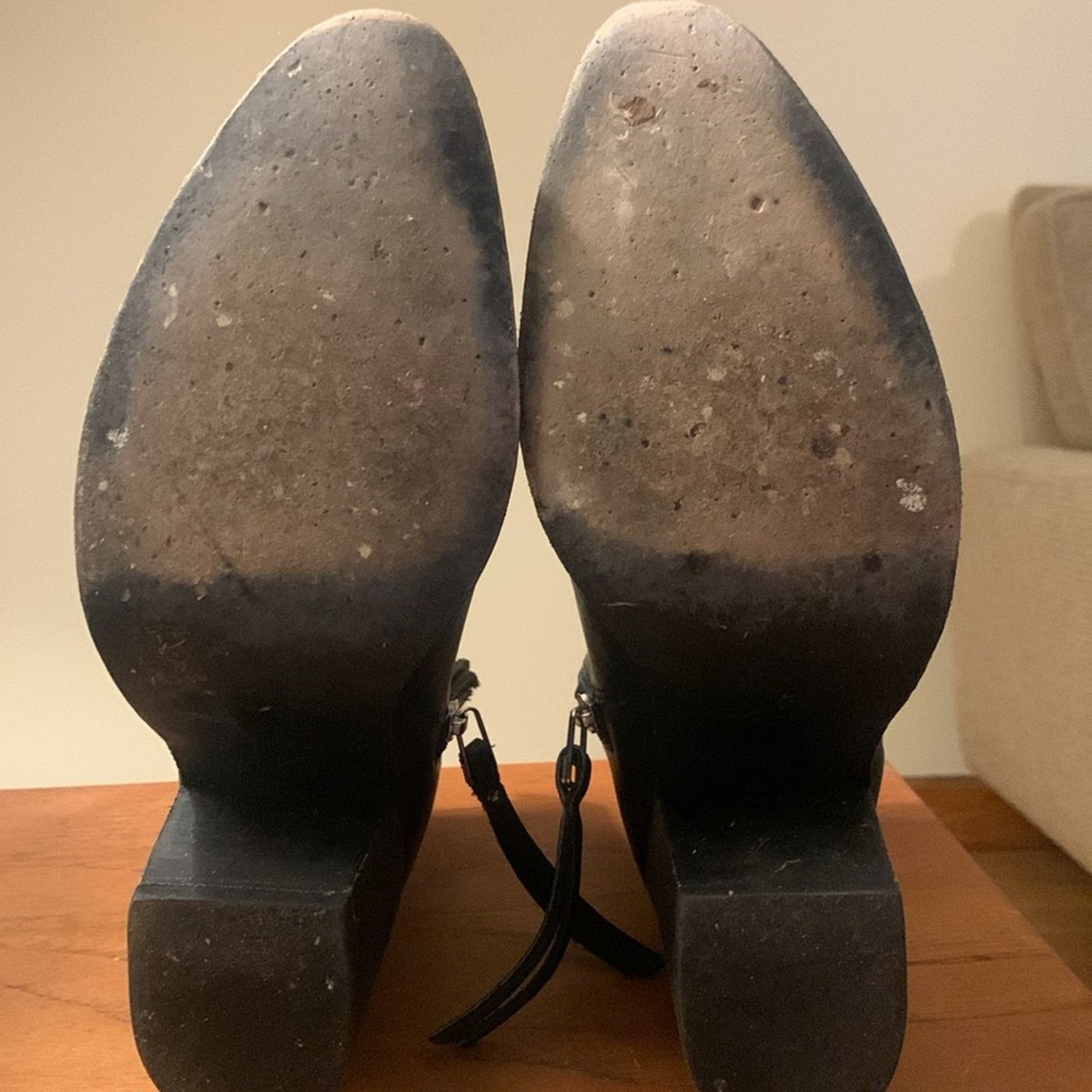 Vintage Sole Child black all leather ankle booties moto,silver studs Size US 7.5 / IT 37.5 - 12 Thumbnail