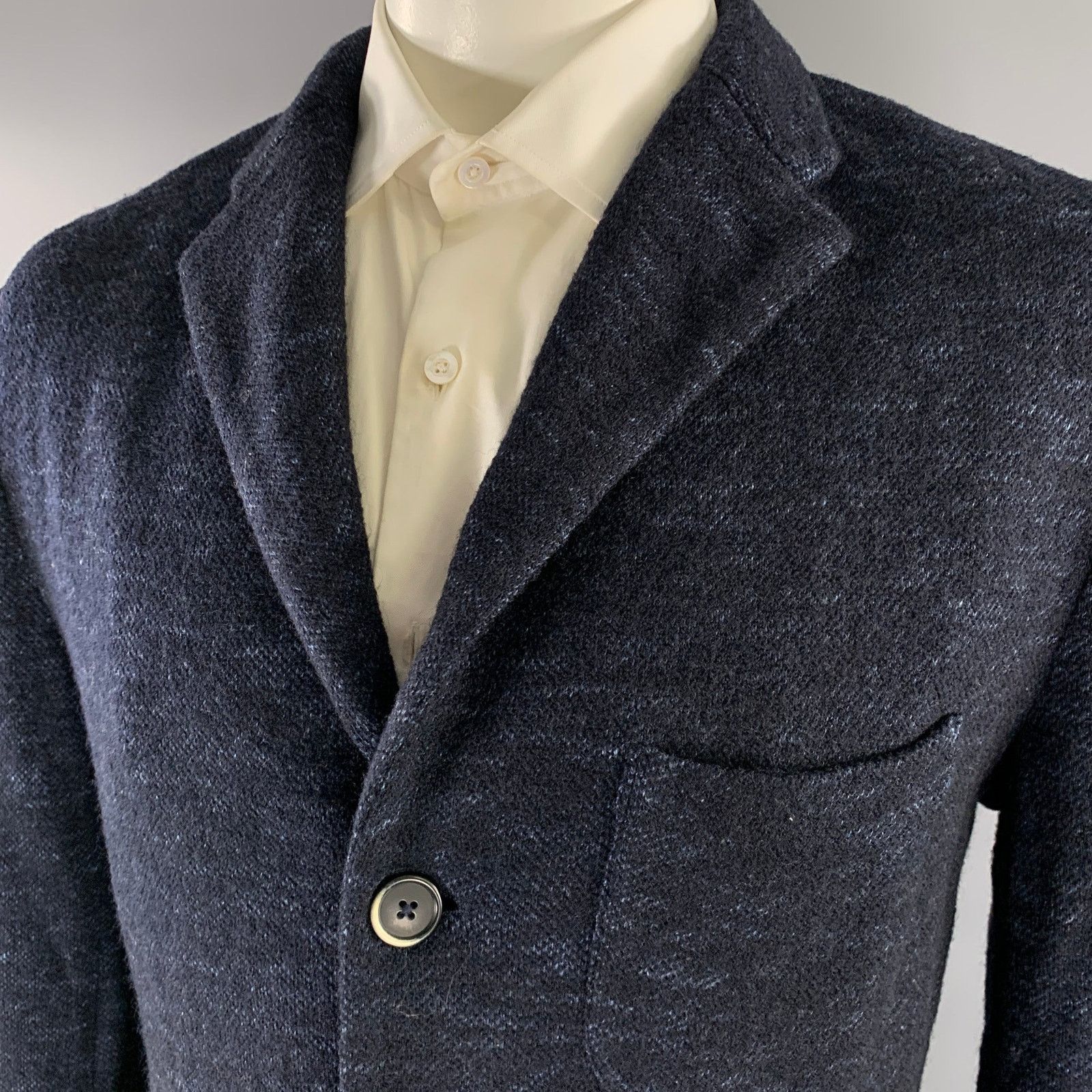 Barena BARENA Size 44 Navy Knit Wool Cotton Sport Coat Size 44R - 2 Thumbnail