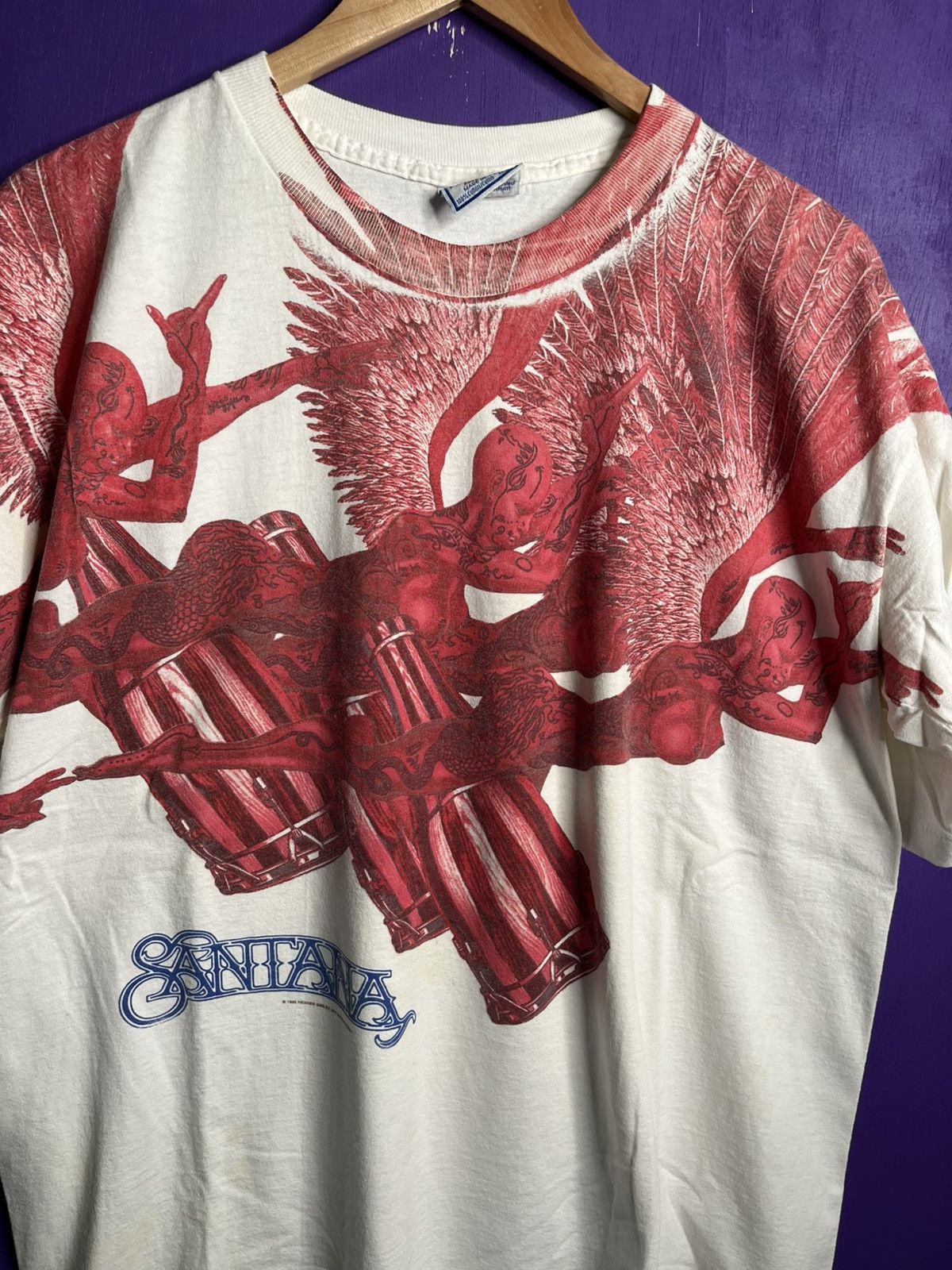 Band Tees × Vintage Vintage 1995 Carlos Santana angels drums t-shirt Size US XL / EU 56 / 4 - 3 Thumbnail